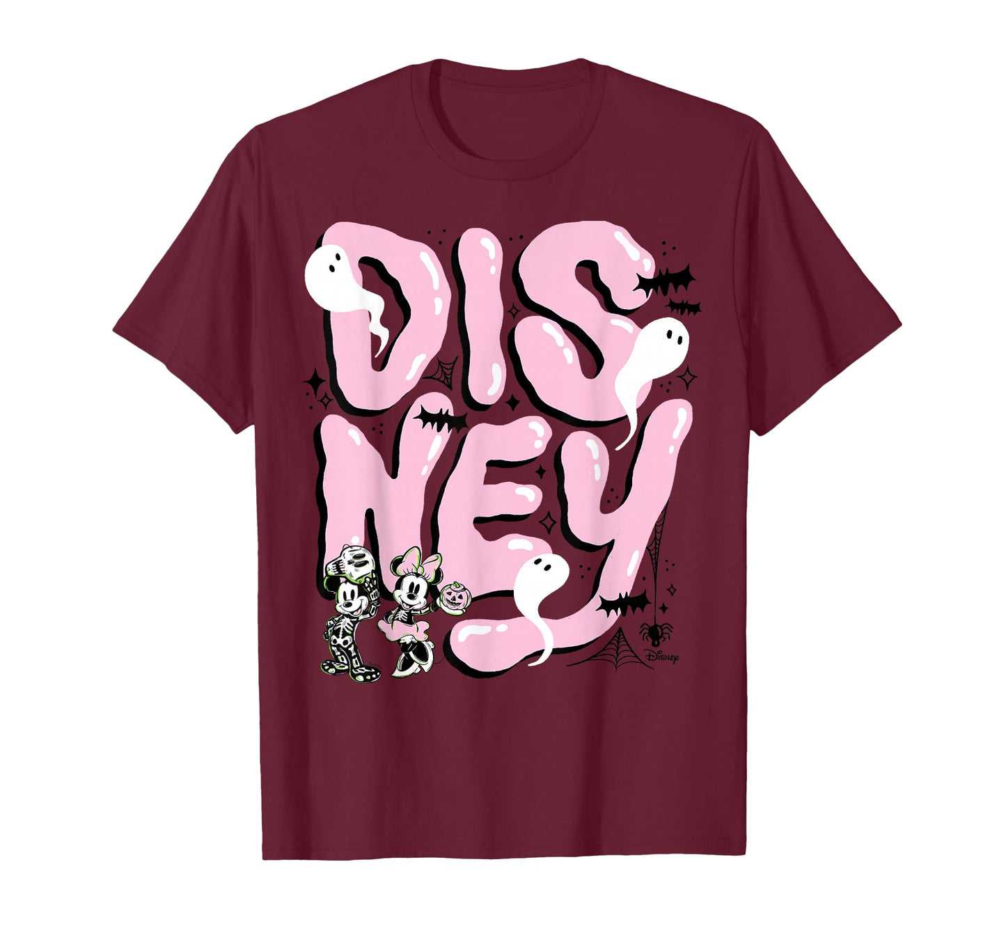 Disney Halloween Mickey & Minnie Skeleton Ghost Design T-Shirt