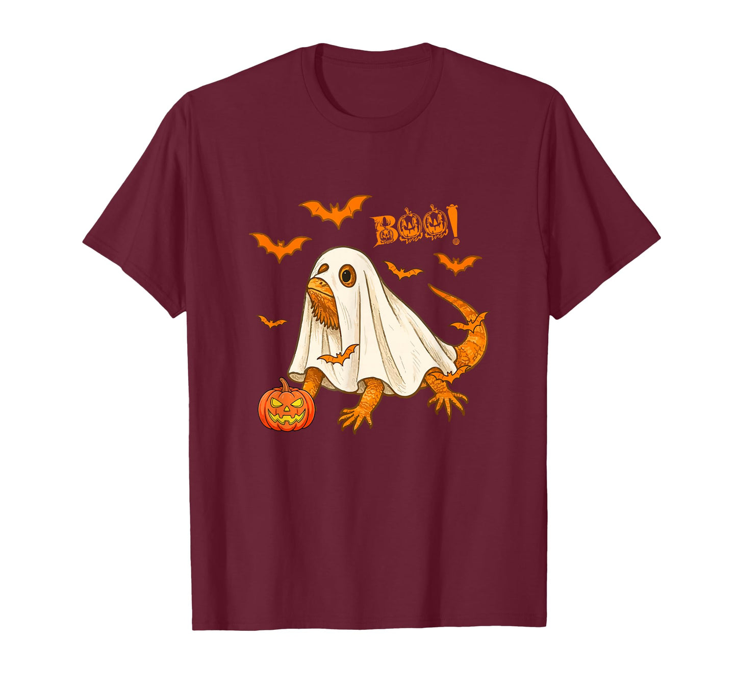 Boo Halloween Bearded Dragon Cosplay Ghost Cute Animal Lover T-Shirt