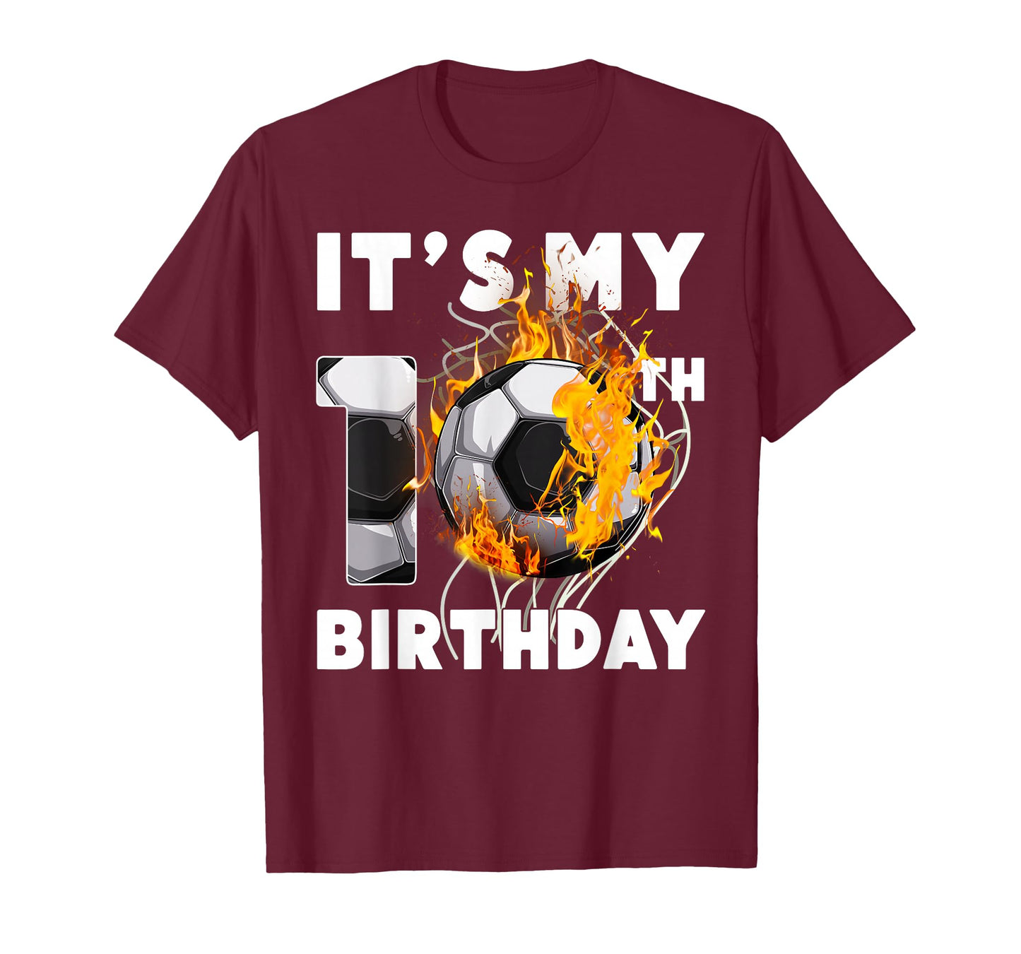 Funny It's My 10th Birthday 10 Years Old Soccer Ball Boys T-Shirt