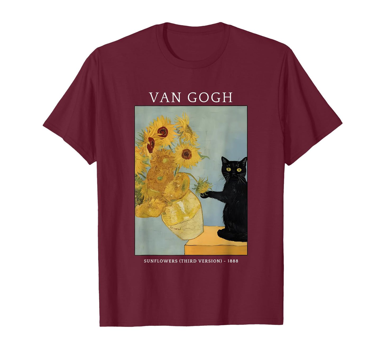 Funny Van Gogh Sunflowers Cat Meme Van Gogh Art Graphic Men Women Kids T-Shirt