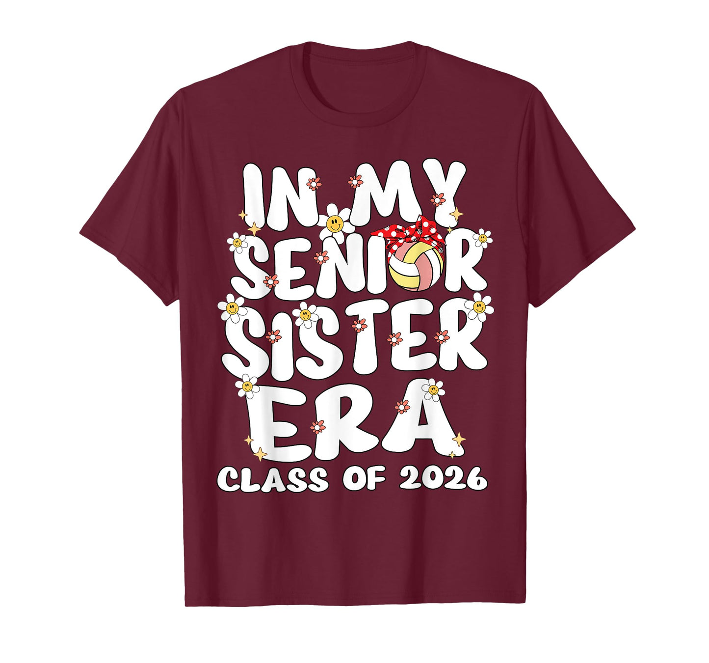 In My Senior Sister Era Groovy Volleyball Senior Sister 2026 T-Shirt