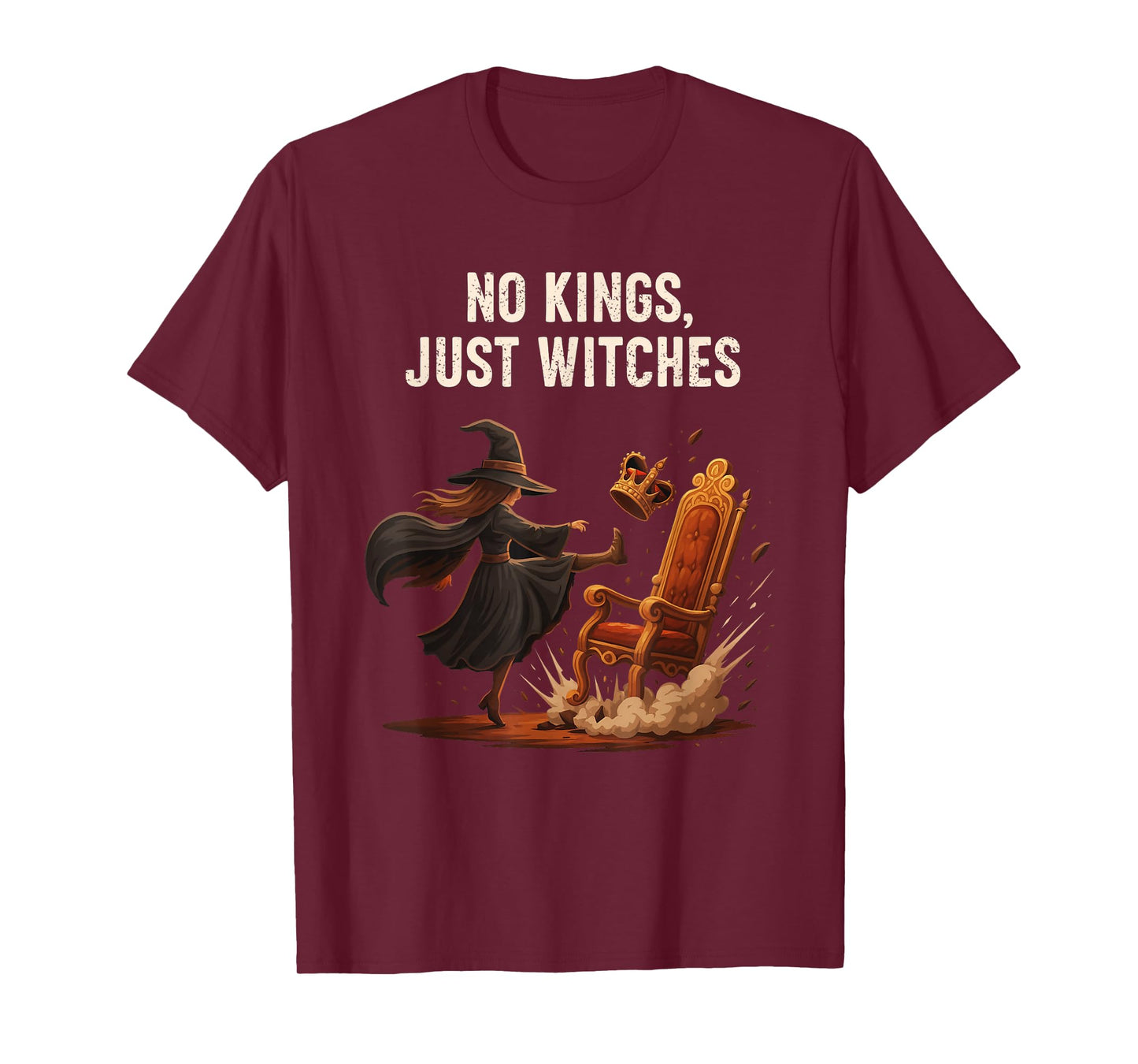 Funny Witchcore No Kings Just Witches Design T-Shirt