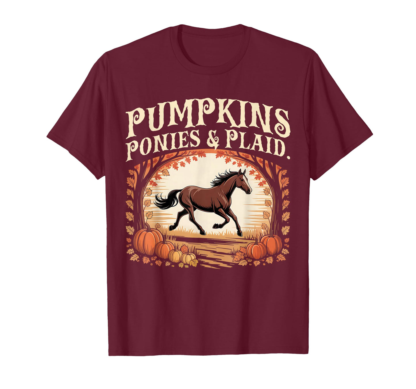 Retro Pumpkins Ponies & Plaid T-Shirt