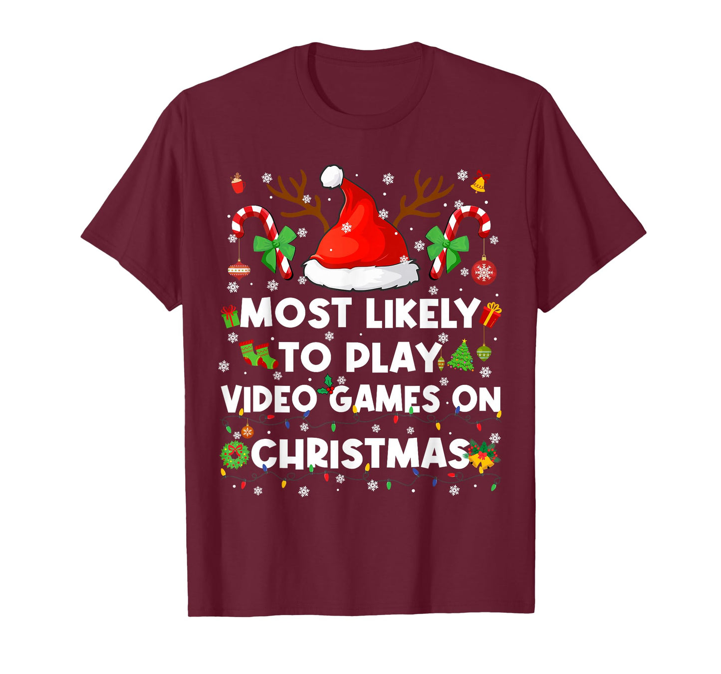 Most Likely to Play Video Game On Pjs Christmas Xmas Men T-Shirt