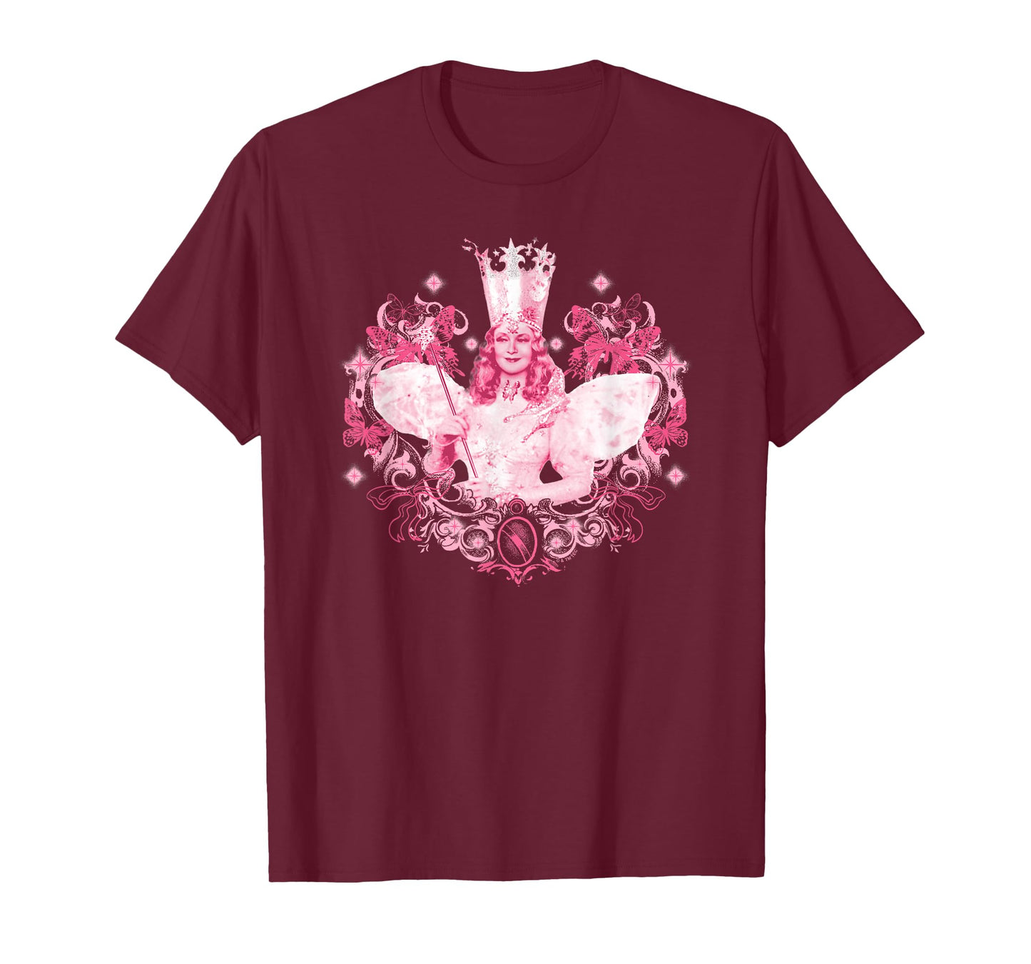 The Wizard Of Oz Glinda The Good Witch Pink Portrait T-Shirt