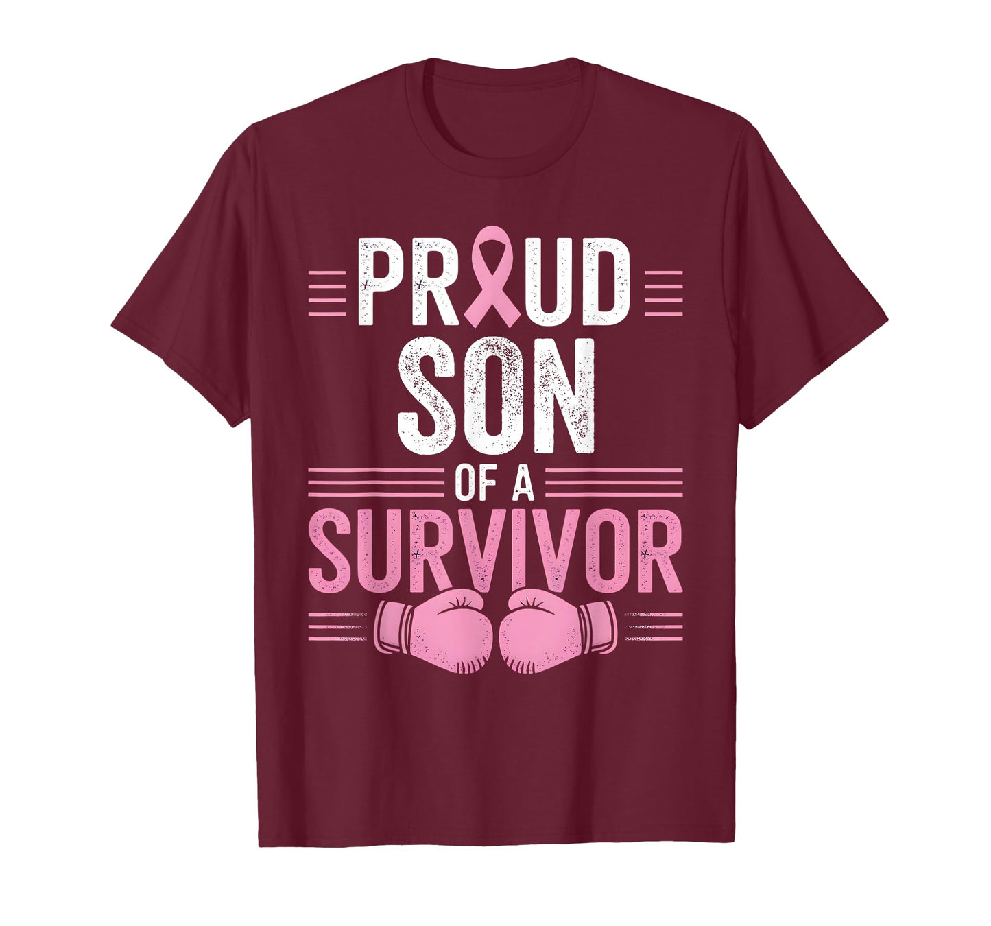Proud Son of a Survivor Breast Cancer Awareness Family T-Shirt