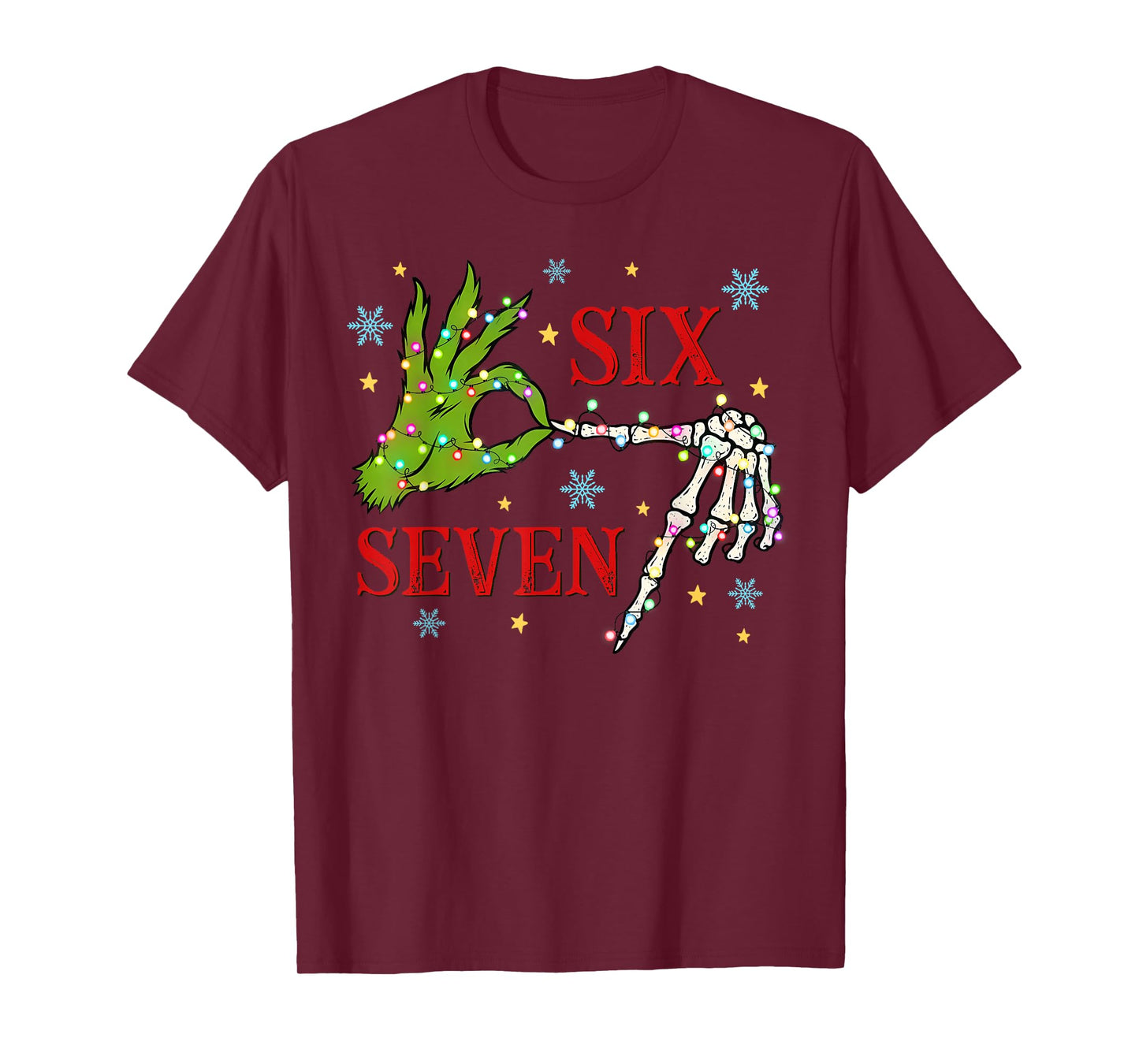 Six Seven 6 7 Gen Z Alpha Meme Slang Merry Christmas Holiday T-Shirt