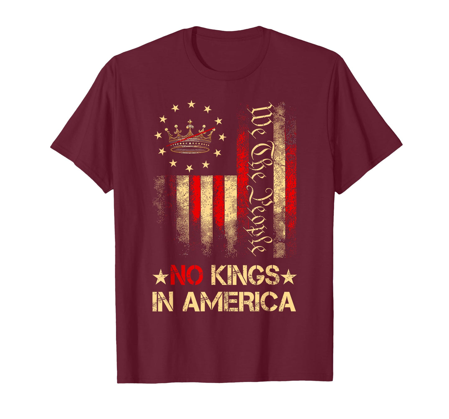 We The People No Kings in America Vintage American Flag T-Shirt