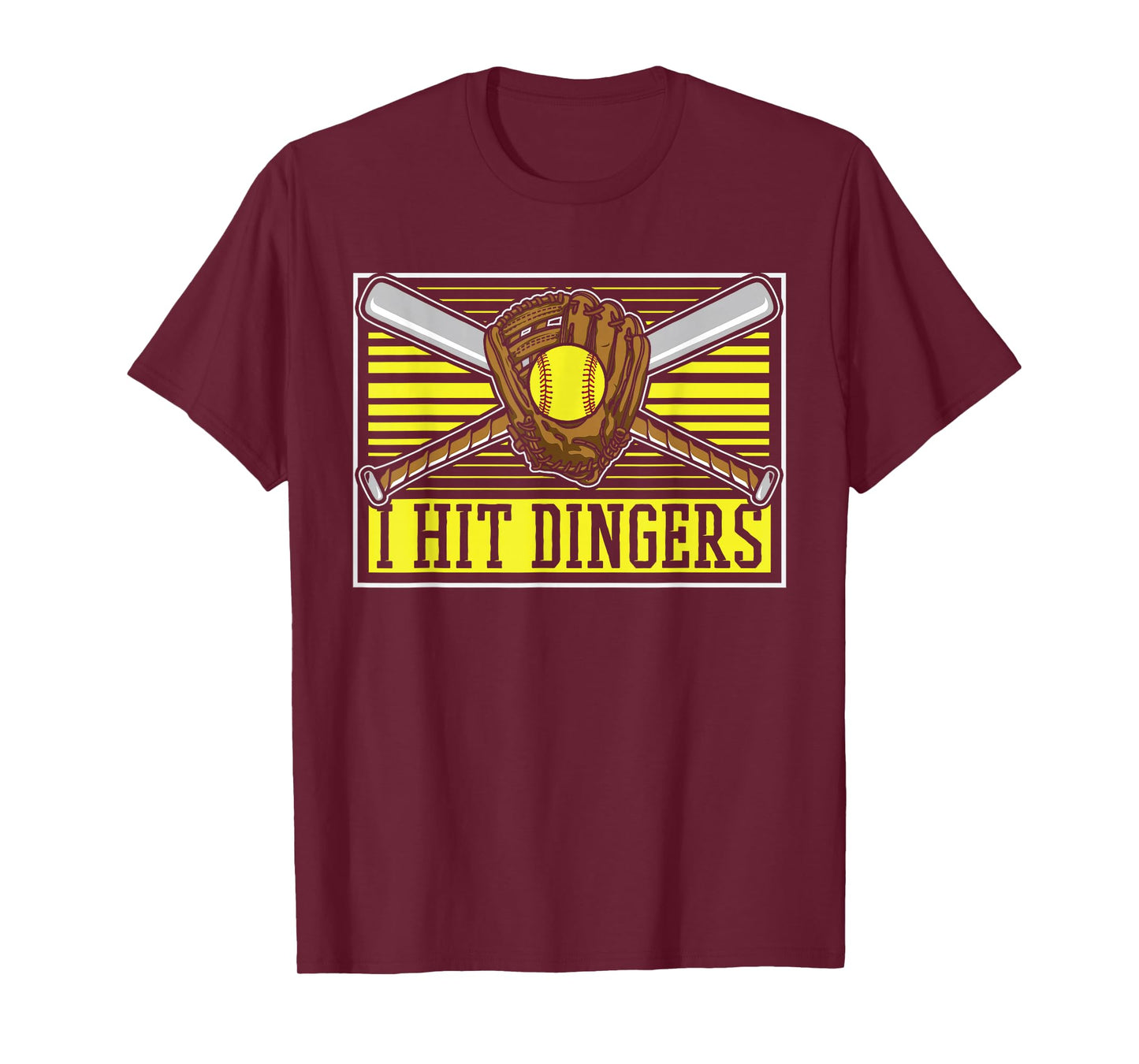 Funny Softball Batter Catcher Pitcher - I Hit Dingers T-Shirt