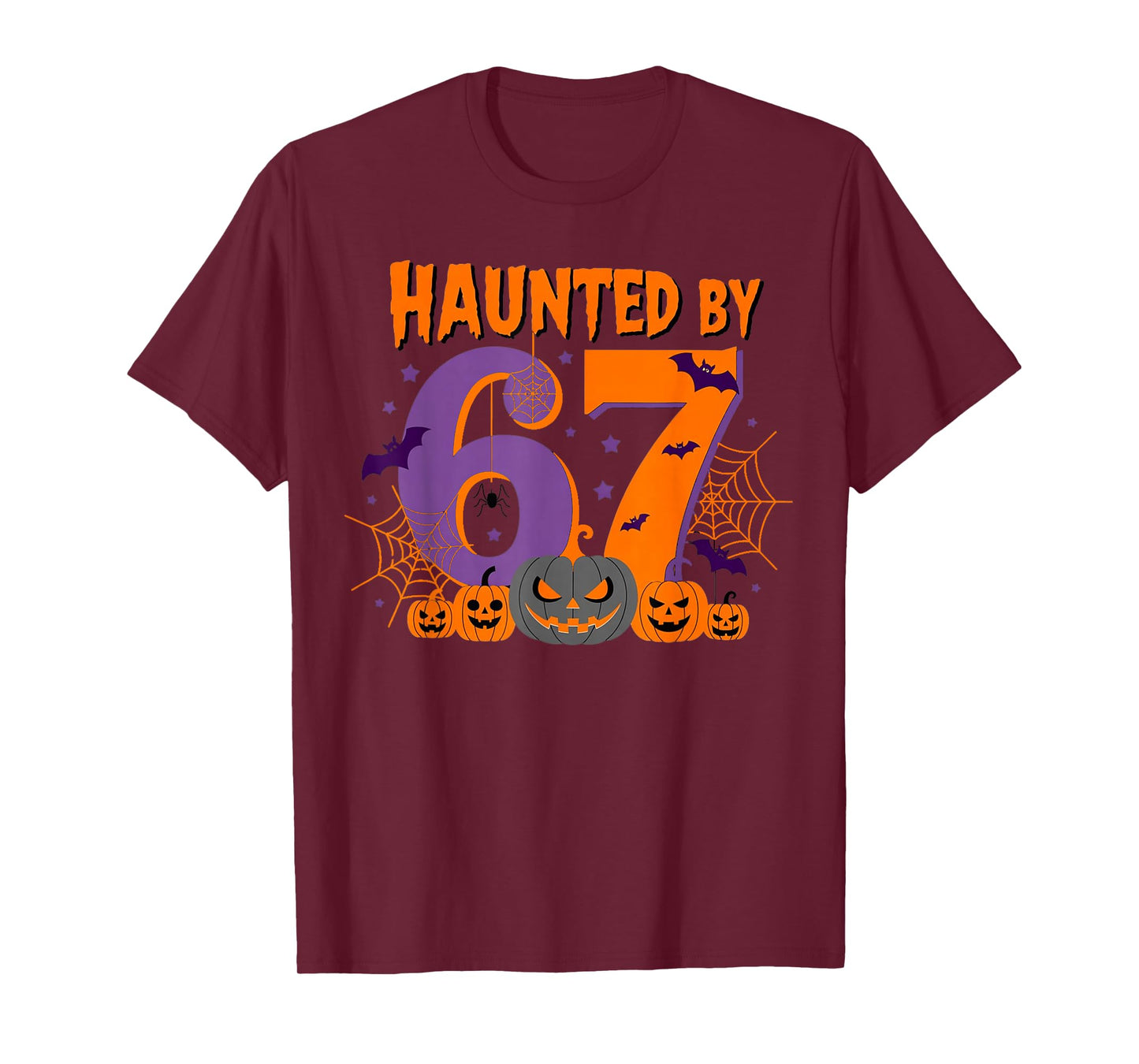 Haunted by 67 – Six Seven Meme 6 7 Halloween Costume T-Shirt