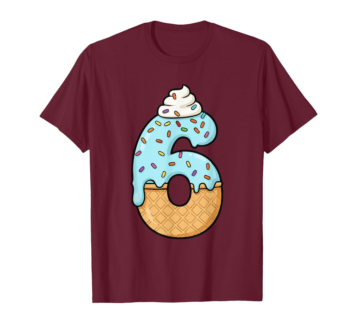 #6 Jersey Uniform Drip Teen Slang, Funny Ice Cream, 6th T-Shirt