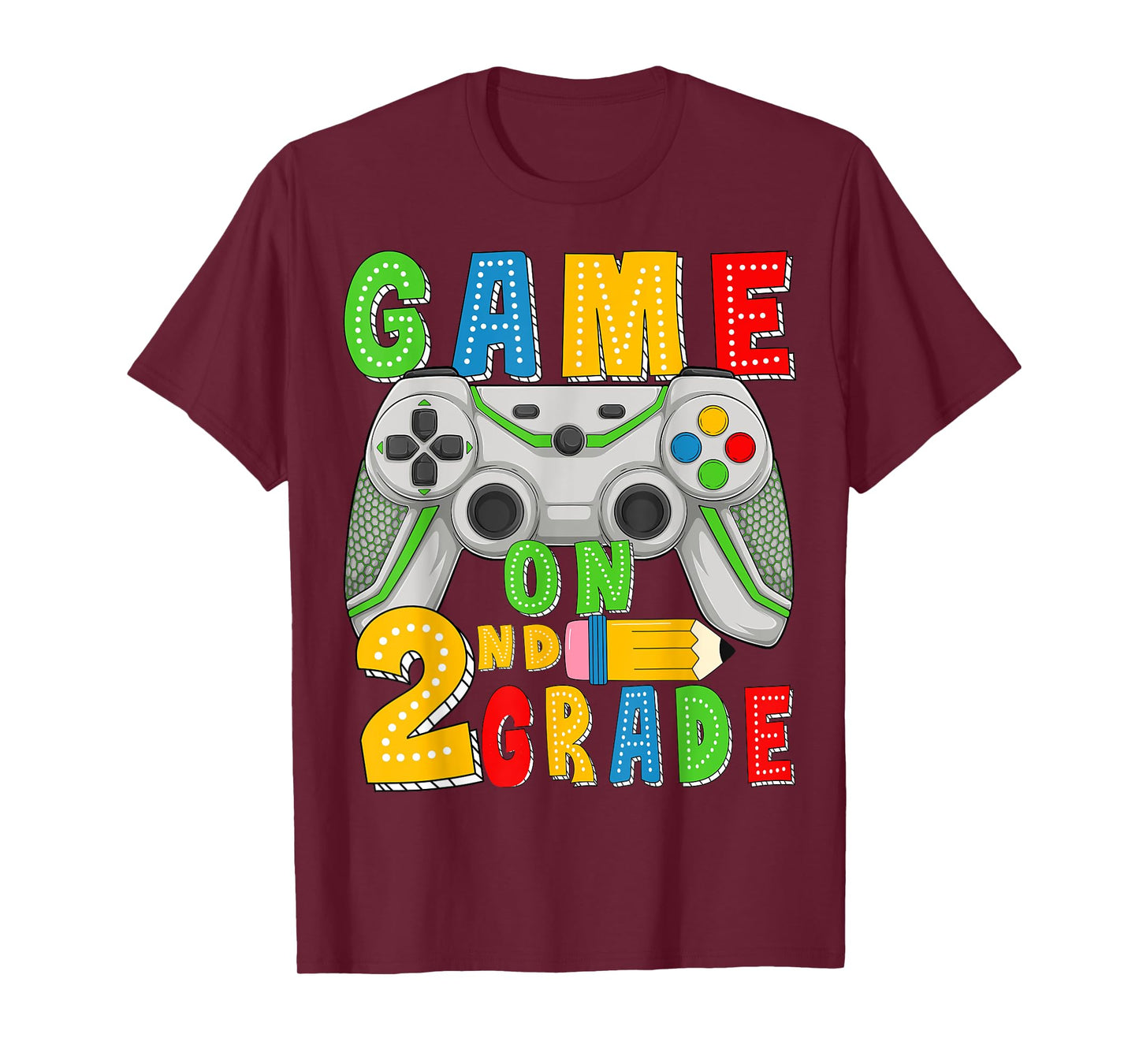 Game On Second Grade Back To School Gamer 2nd Grade Boys Kid T-Shirt
