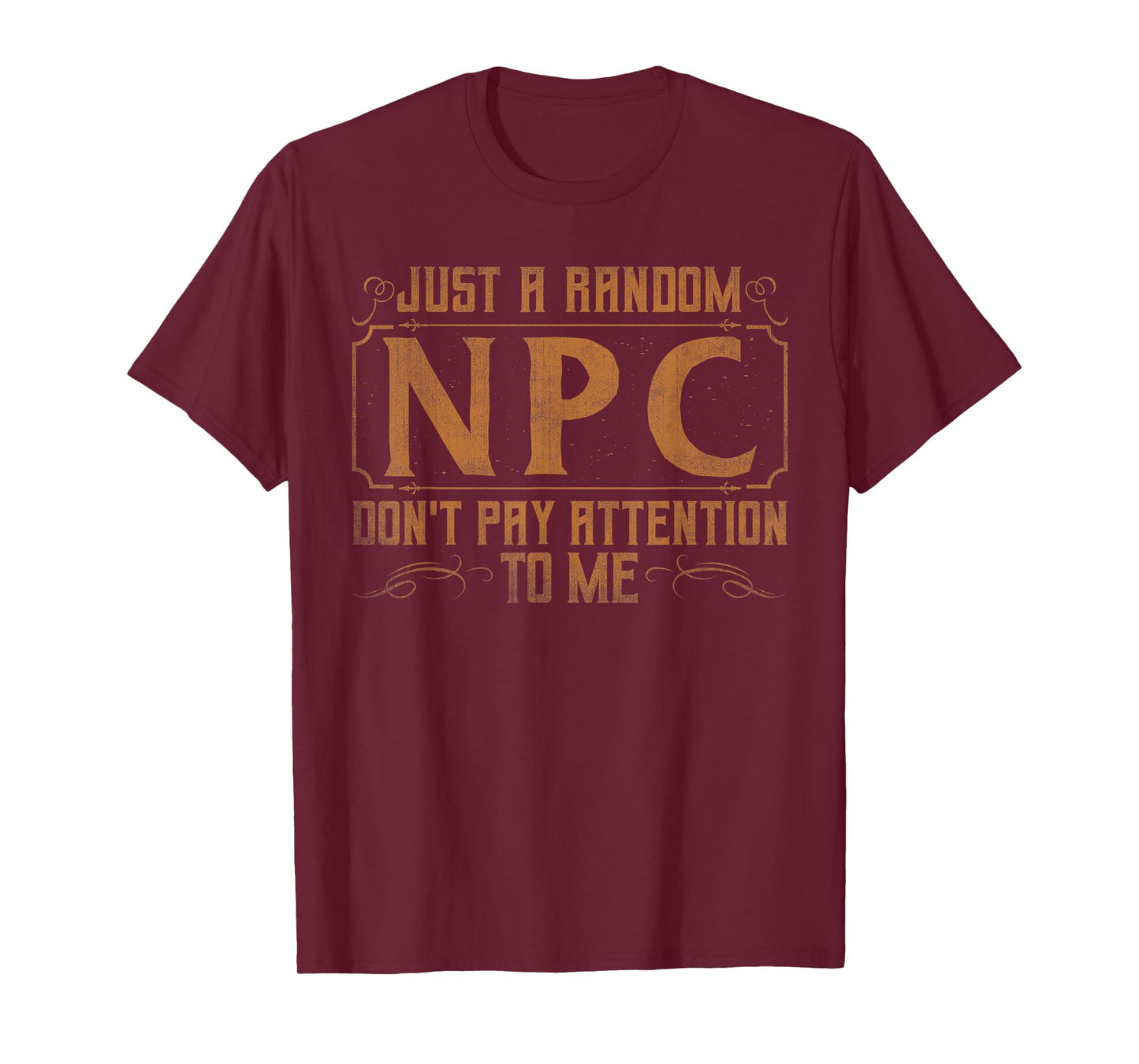Funny LARP Shirts & Role Play Larper Gifts Just A Random Npc Unisex Adults Black Short Sleeve Crew Neck T-Shirt Small LARP T-Shirt