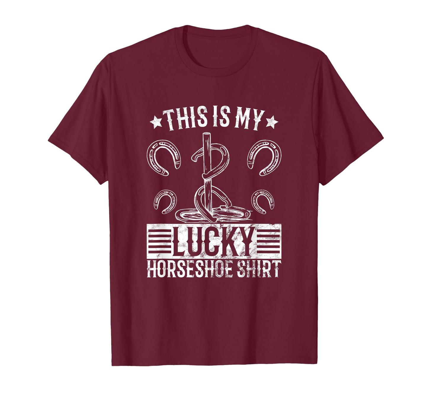 Horseshoe pitching lucky shirt horseshoe throwing design T-Shirt