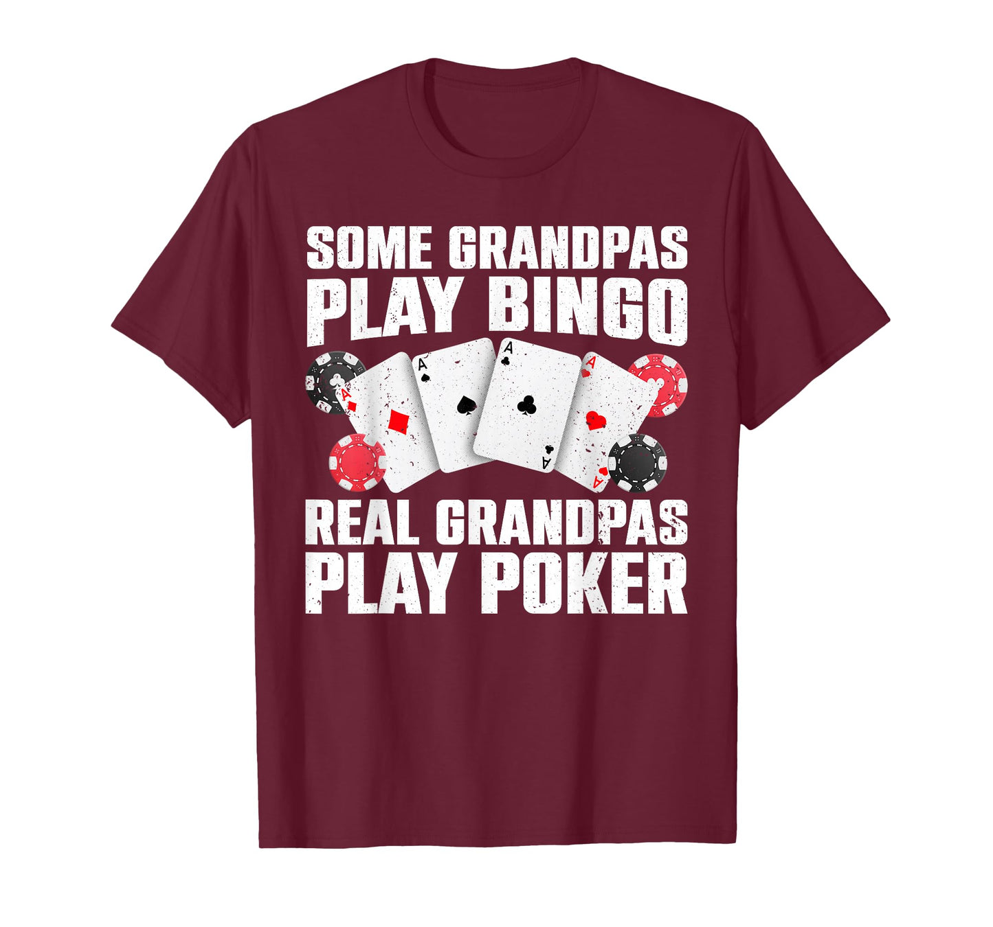 Cool Poker Lover Art For Grandpa Men Casino Card Gambling T-Shirt