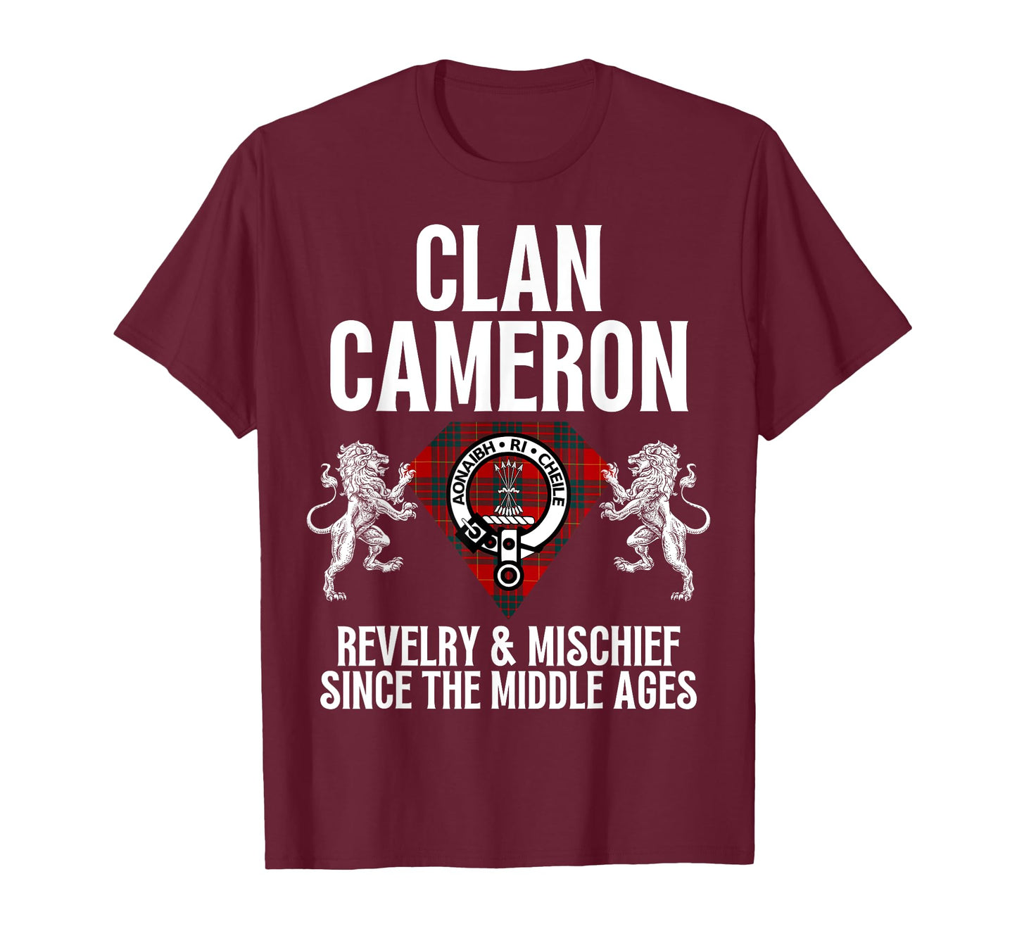 HighlandFour Cameron Clan Scottish Name Coat Of Arms Tartan Family Party T-Shirt
