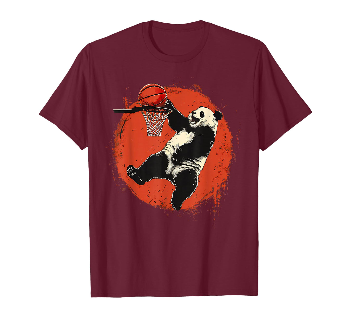 Basketball Panda Bear Slam Dunk Artwork Basketball Player T-Shirt