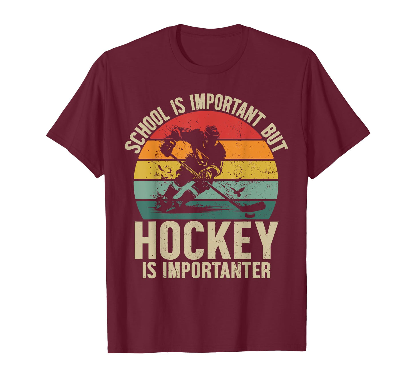 School Is Important But Hockey Is Importanter Boys Kids T-Shirt