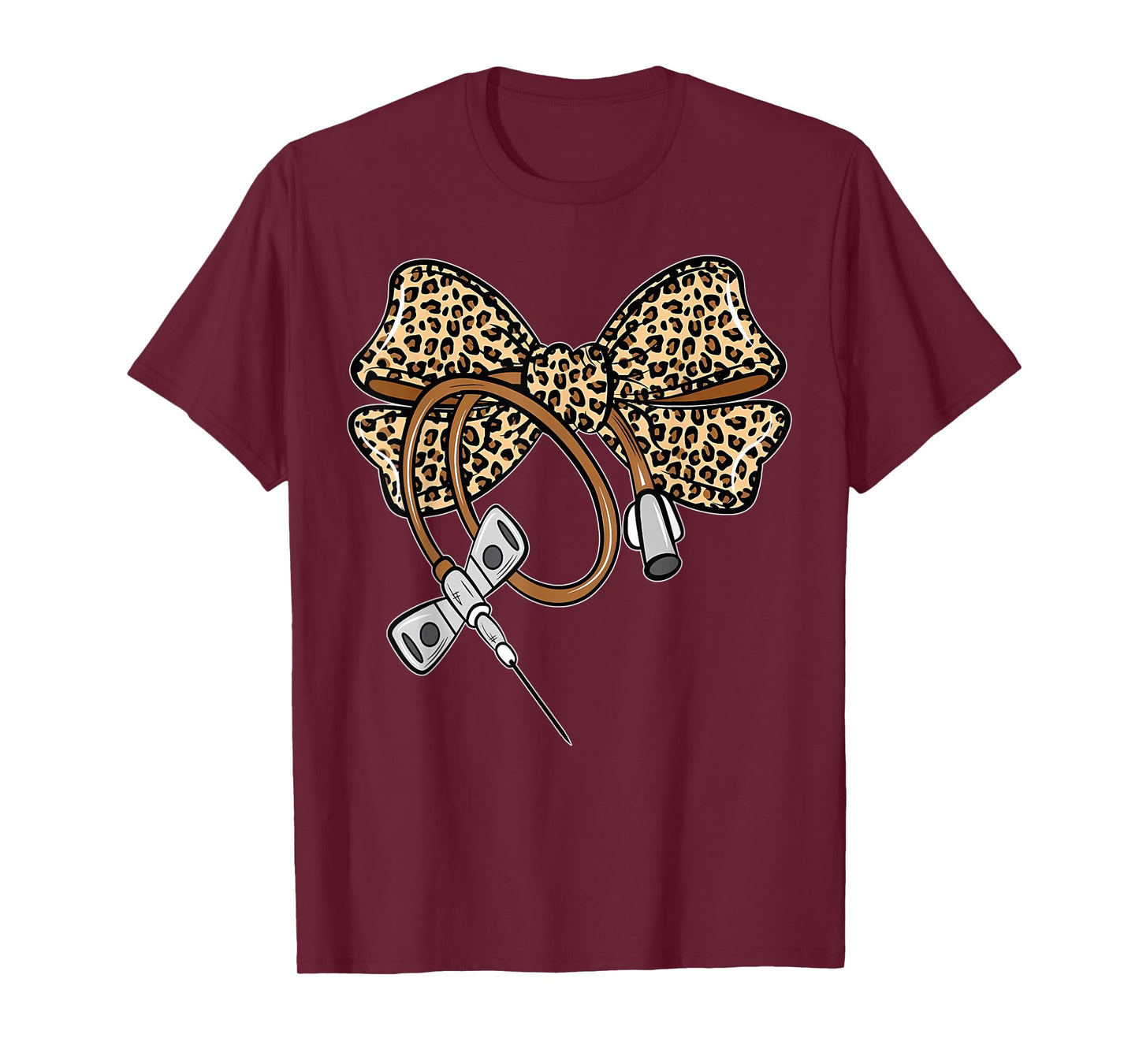 Leopard Coquette Bow Phlebotomist Nurse Phlebotomy Phleb T-Shirt