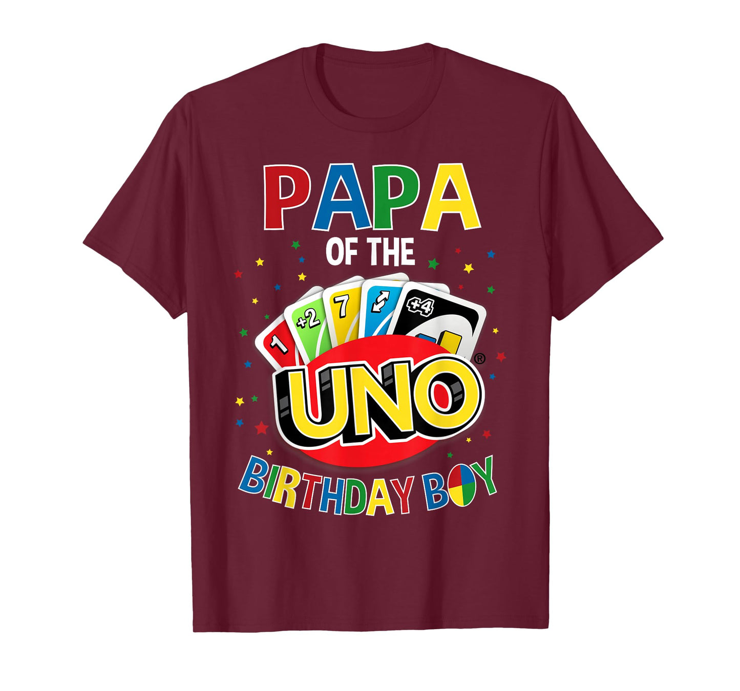 Papa of The Birthday Boy Uno Game B-Day Family Party T-Shirt