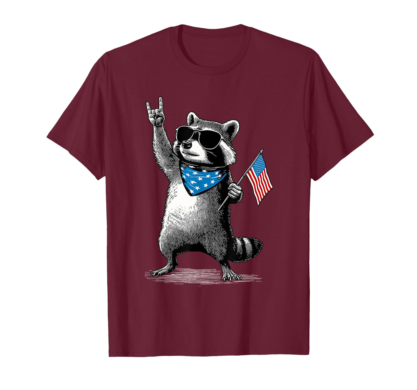 USA Patriotic Raccoon Men Women Kids Funny 4th of July T-Shirt