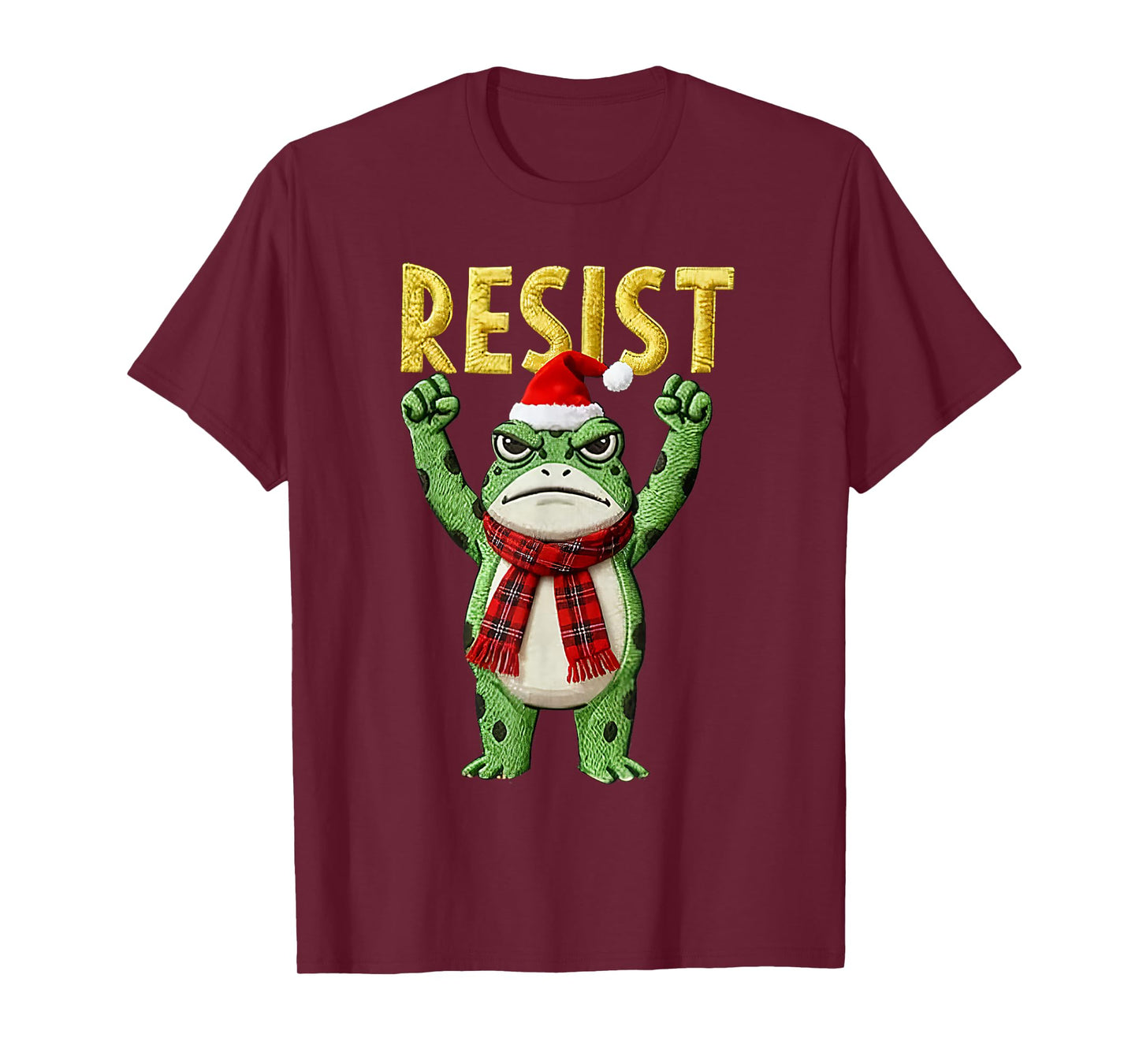 Portland Frog Protest Frog Women No Kings Christmas Santa T-Shirt