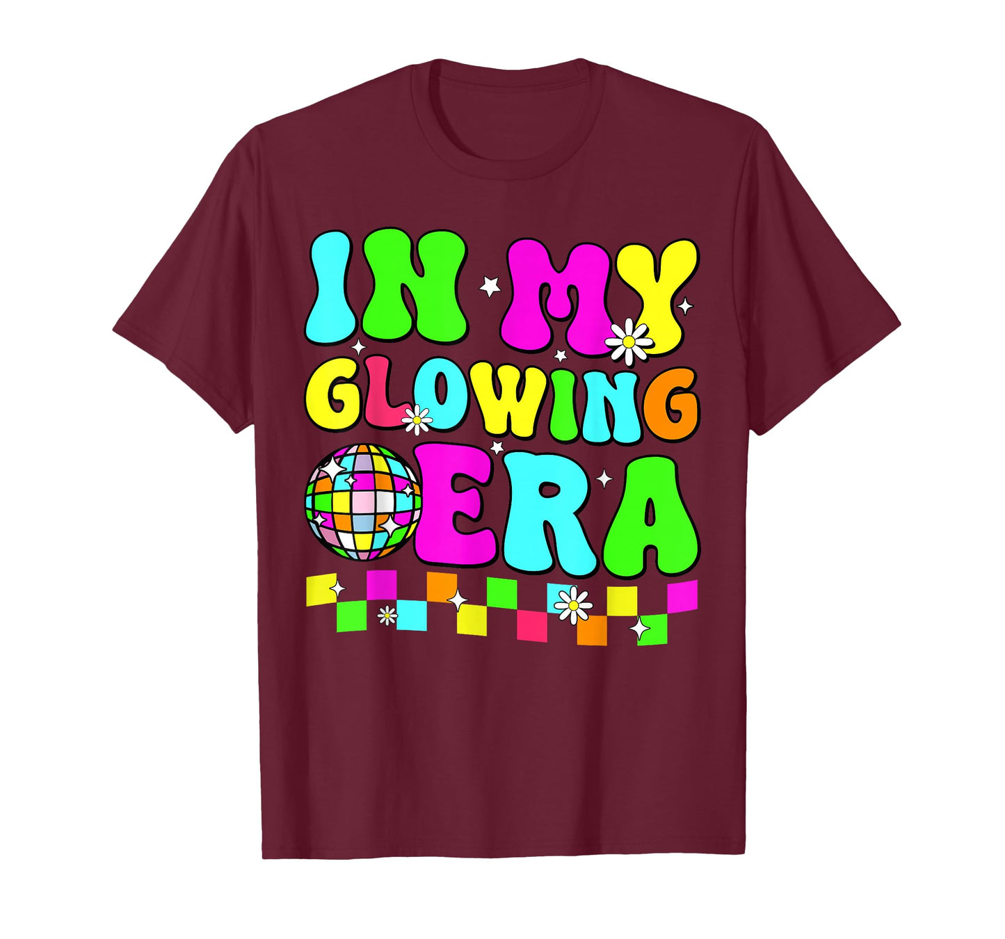 In My Glowing Era Retro Colorful Tie Dye Quote Group Team T-Shirt