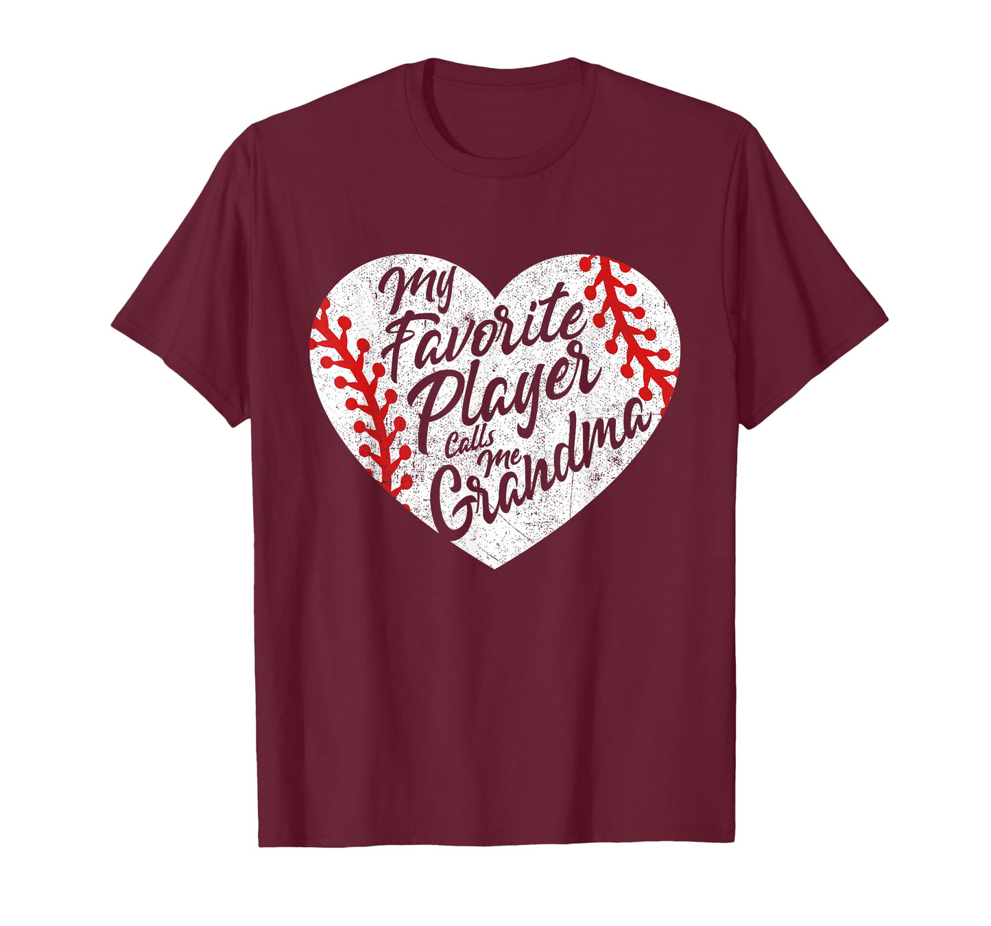 My Favorite Player Calls Me Grandma Baseball Heart Women's T-Shirt