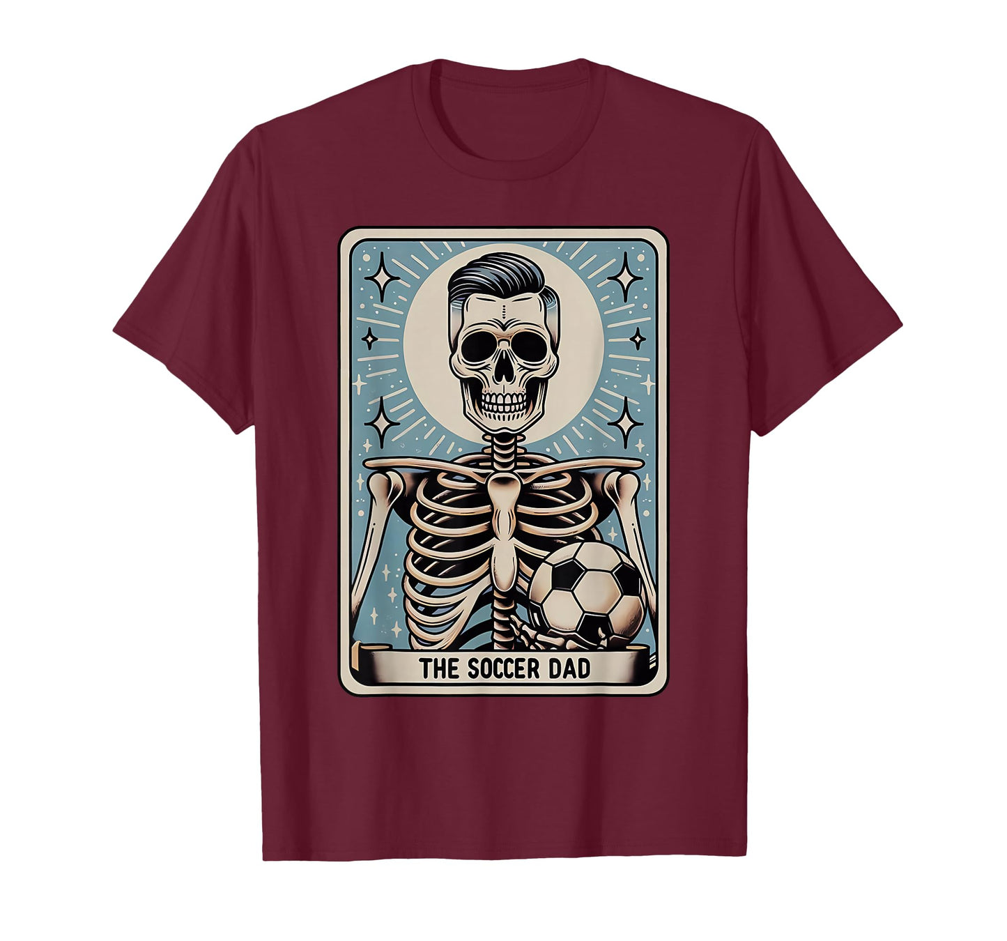 Funny Skeleton Soccer Dad Tarot Card Halloween Sport Lover T-Shirt