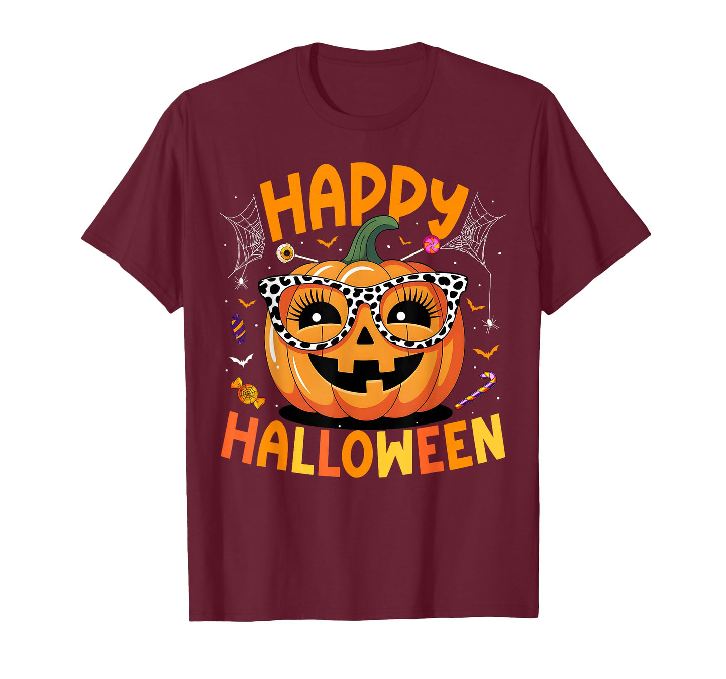 Happy Halloween 2025 Funny Pumpkin Trick Or Treat Men Women T-Shirt