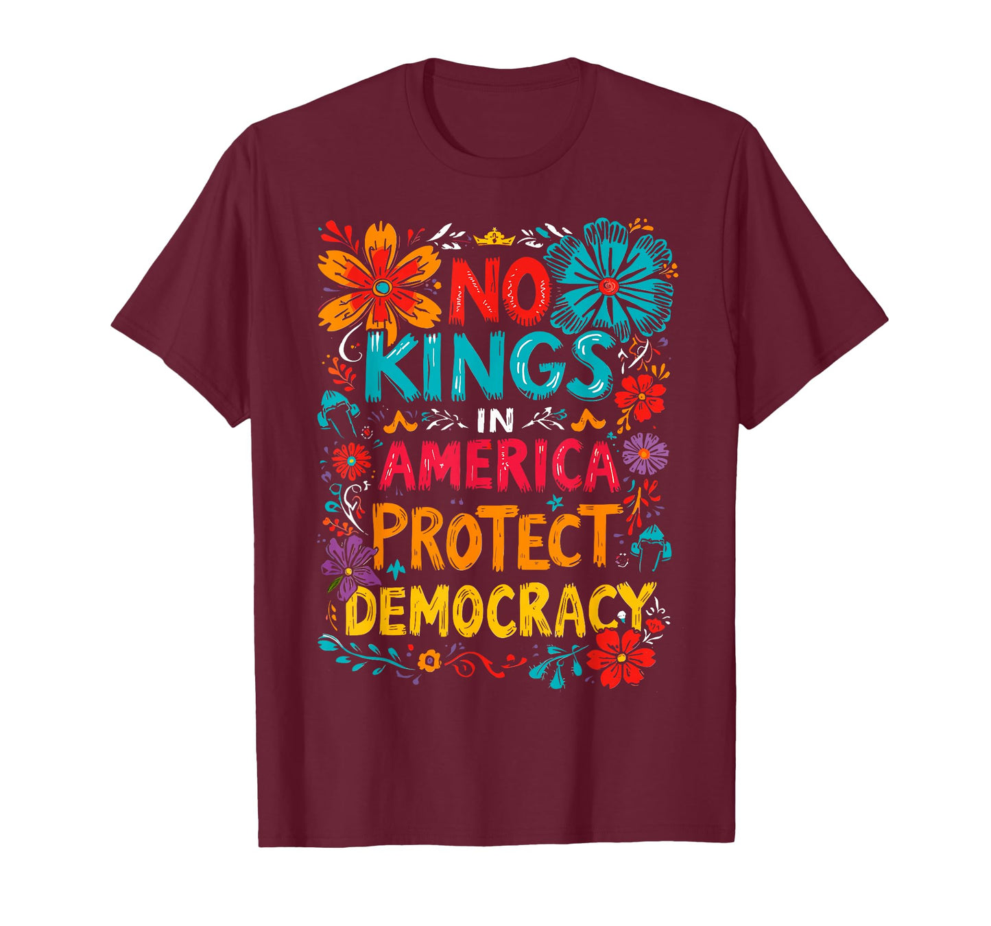 No Kings in America Protect Democracy Protest Resist Fascism T-Shirt