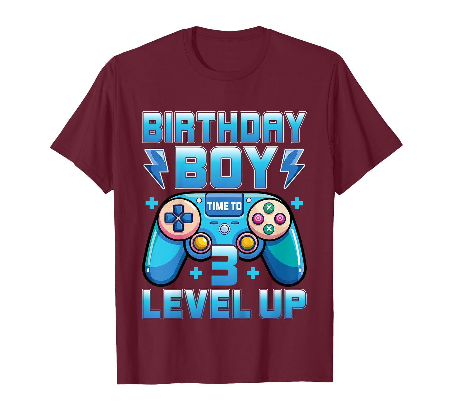Kids Birthday Boy Level Up 3 Years Old Video Gamer 3rd Birthday T-Shirt