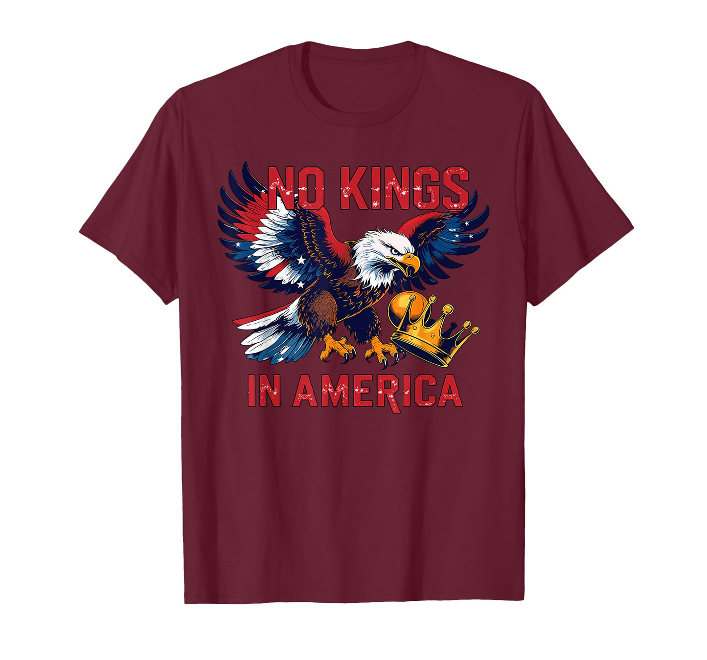 No Kings in America Patriotic Minimal Design T-Shirt