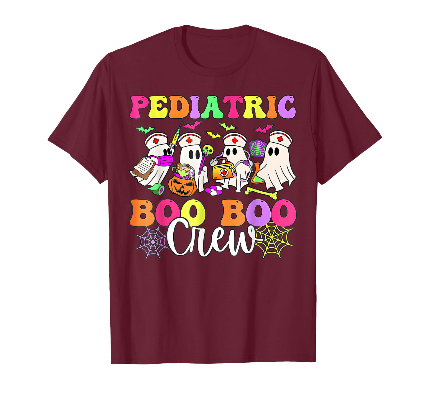 Ghost Nurse Halloween Pediatric Nurse Boo Boo Crew Men Women T-Shirt