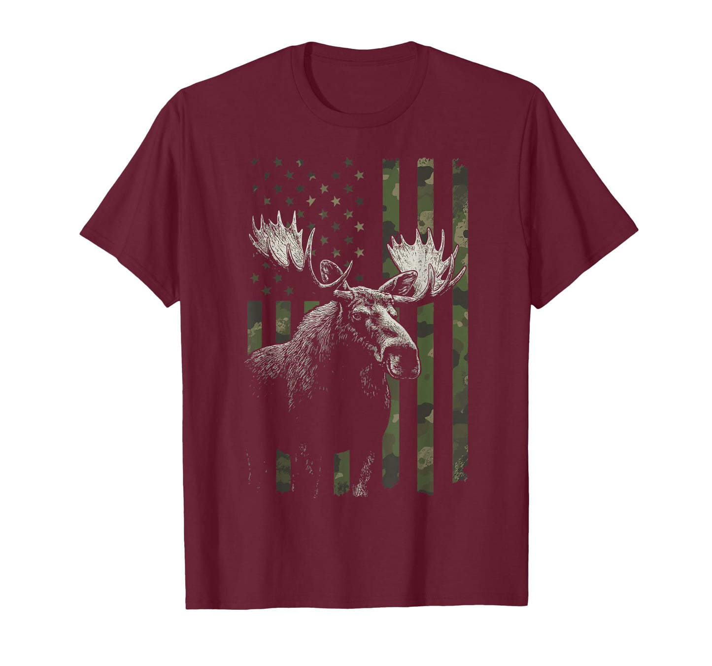 Moose USA Flag Alaska Wildlife T-Shirt