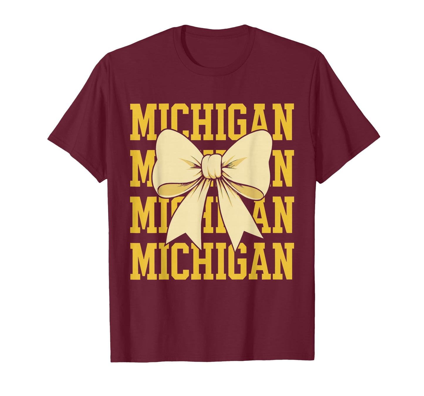 Retro Michigan Preppy Coquette Bow Women Girls Kids T-Shirt