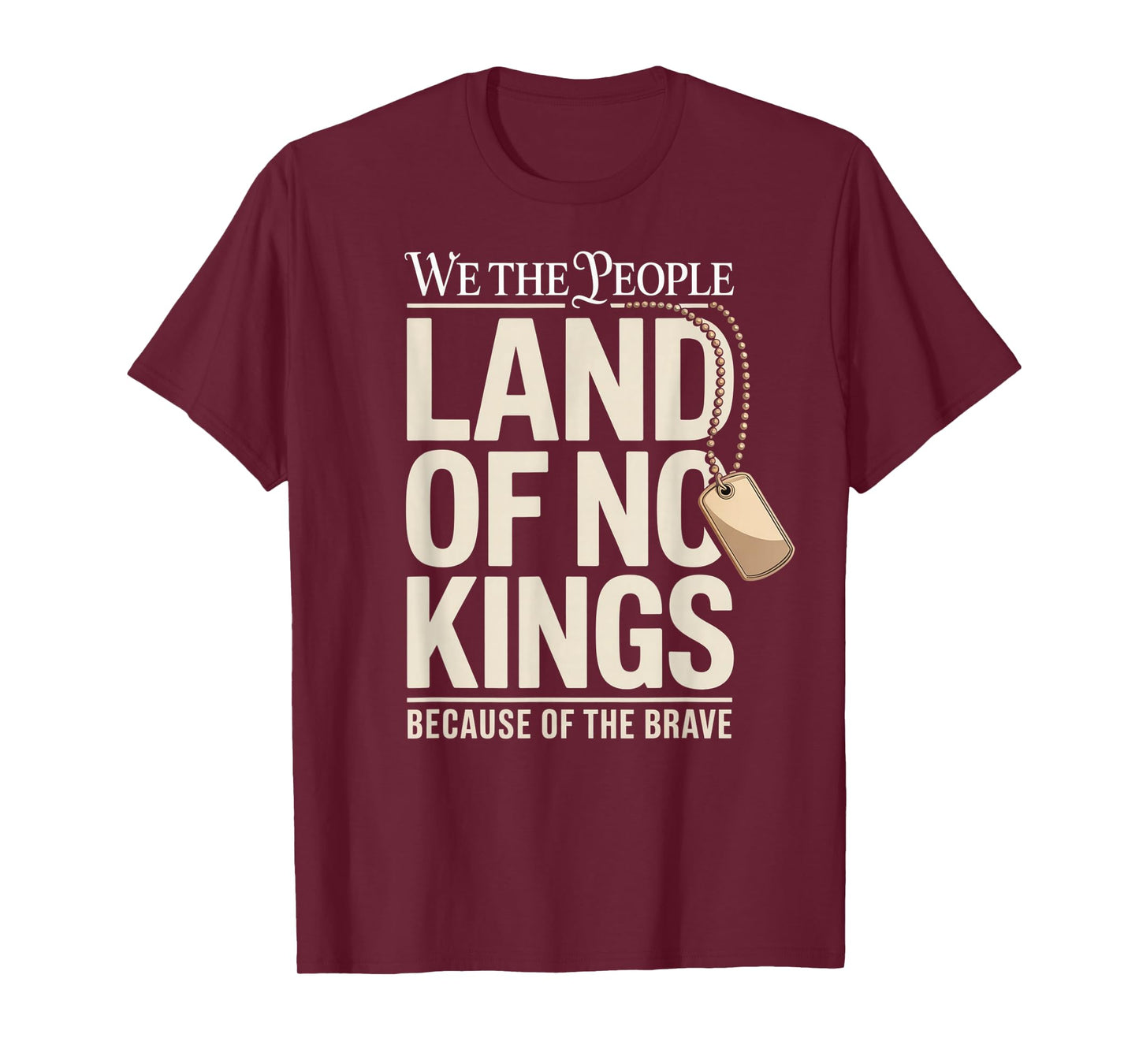America Vintage No Kings Day Because of The Brave T-Shirt