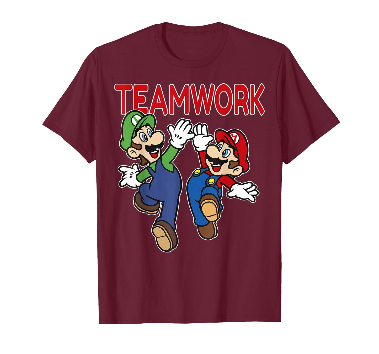 Super Mario Luigi Teamwork High Five Classic Graphic T-Shirt T-Shirt