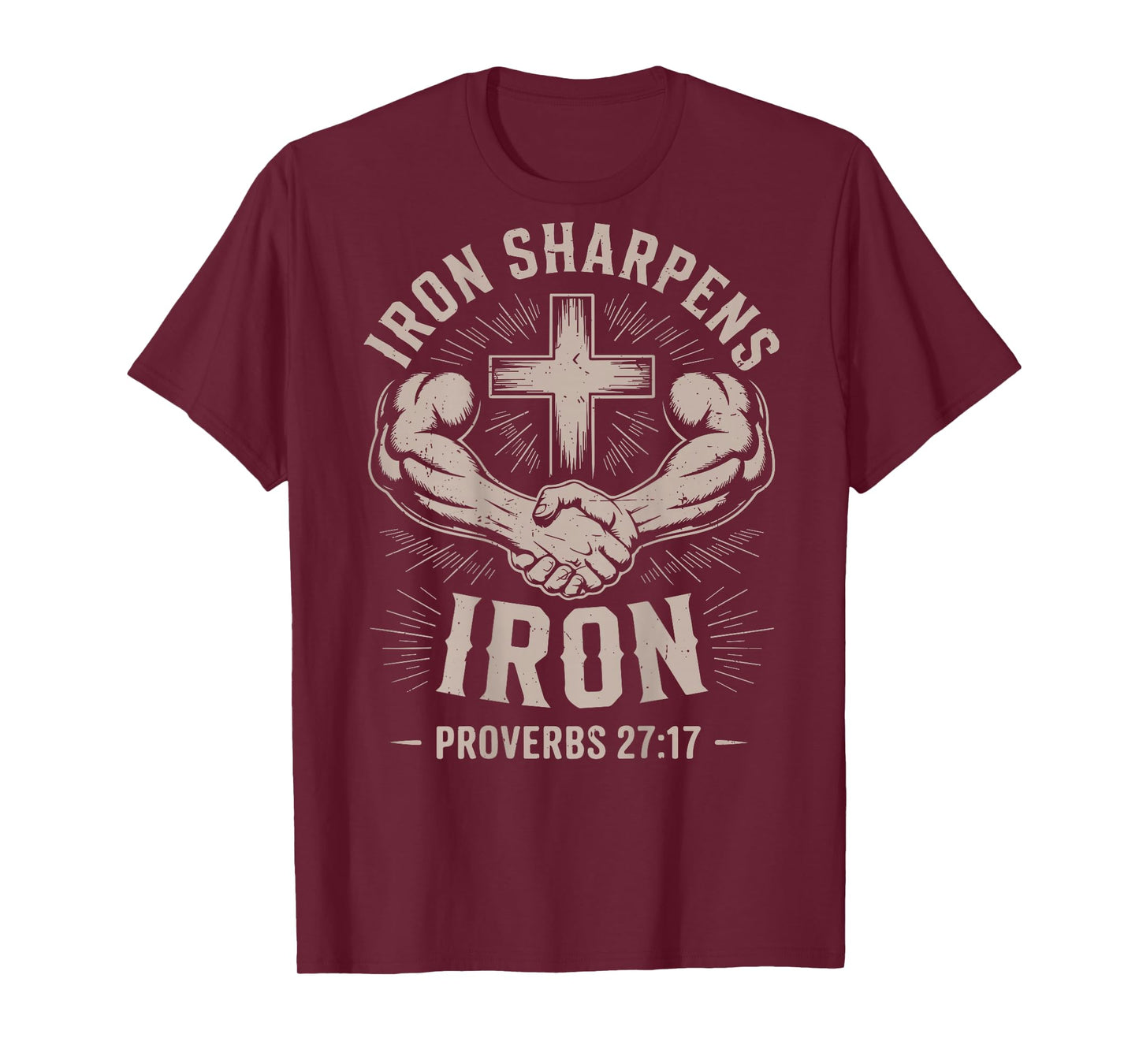 Christian Workout Iron Sharpens Iron Jesus Gym Bible Verse T-Shirt