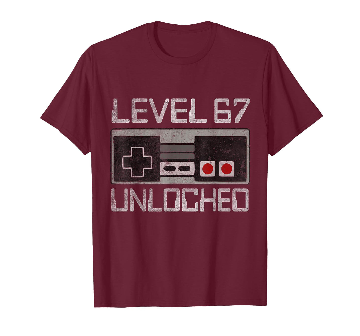 Funny Six Seven 6 7 Meme Gen Alpha Gamer Level 67 Unlocked T-Shirt