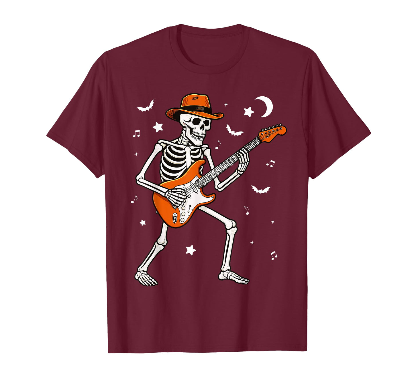 Skeleton Playing Guitar Guitarist Rock Halloween Skeleton T-Shirt