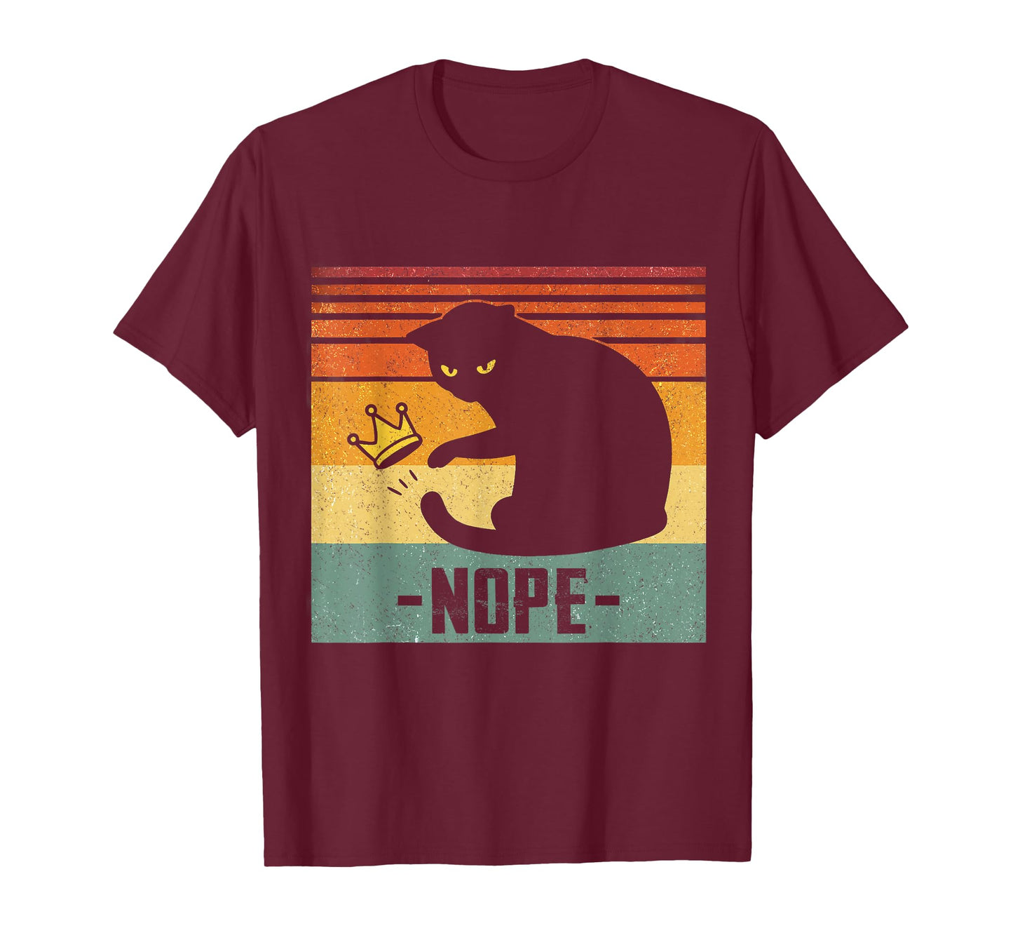 No Kings In America Black Cat Funny Cat Kicking Crown T-Shirt