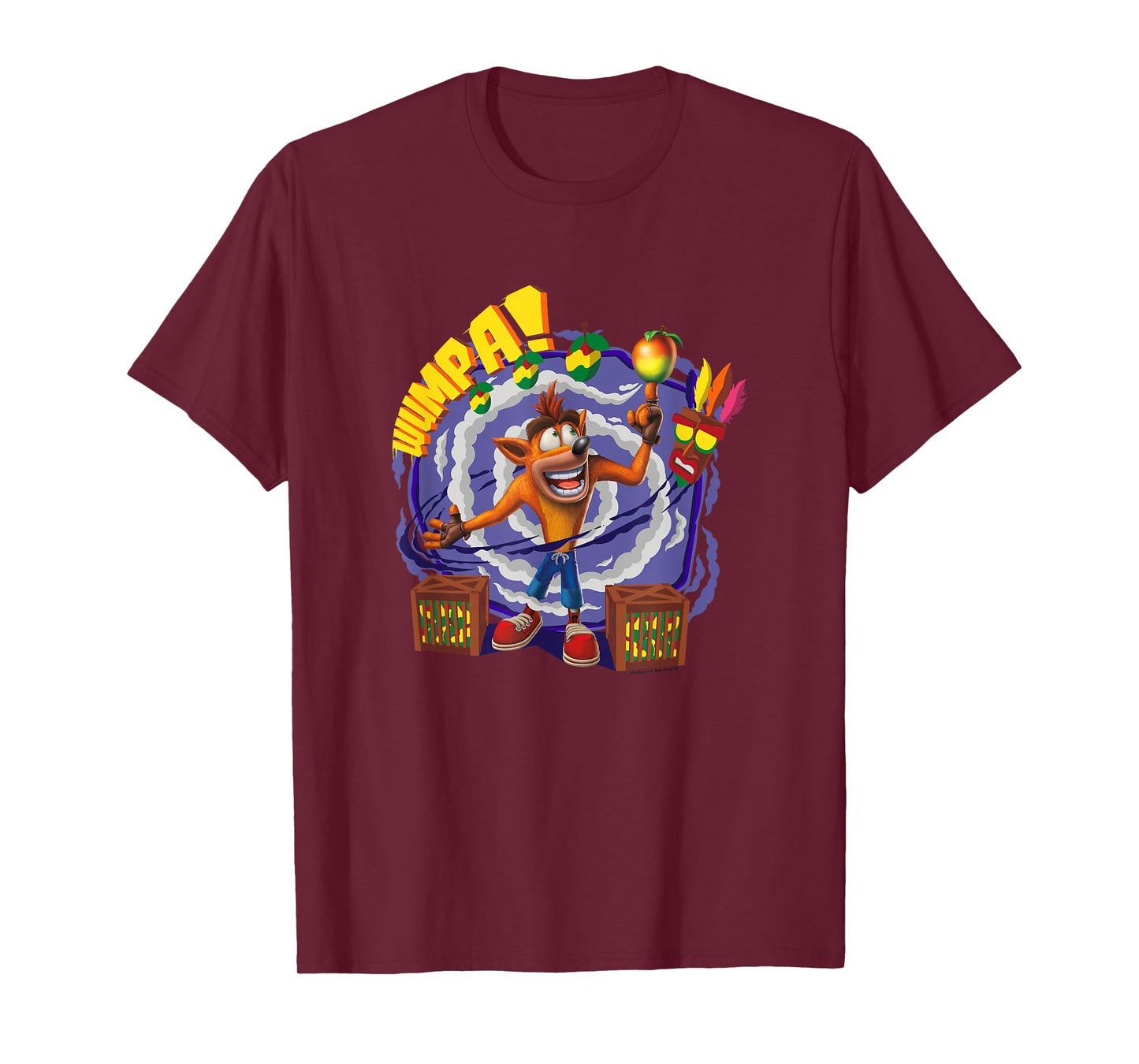 Crash Bandicoot Wumpa! Smoke Swirl Background Shot T-Shirt