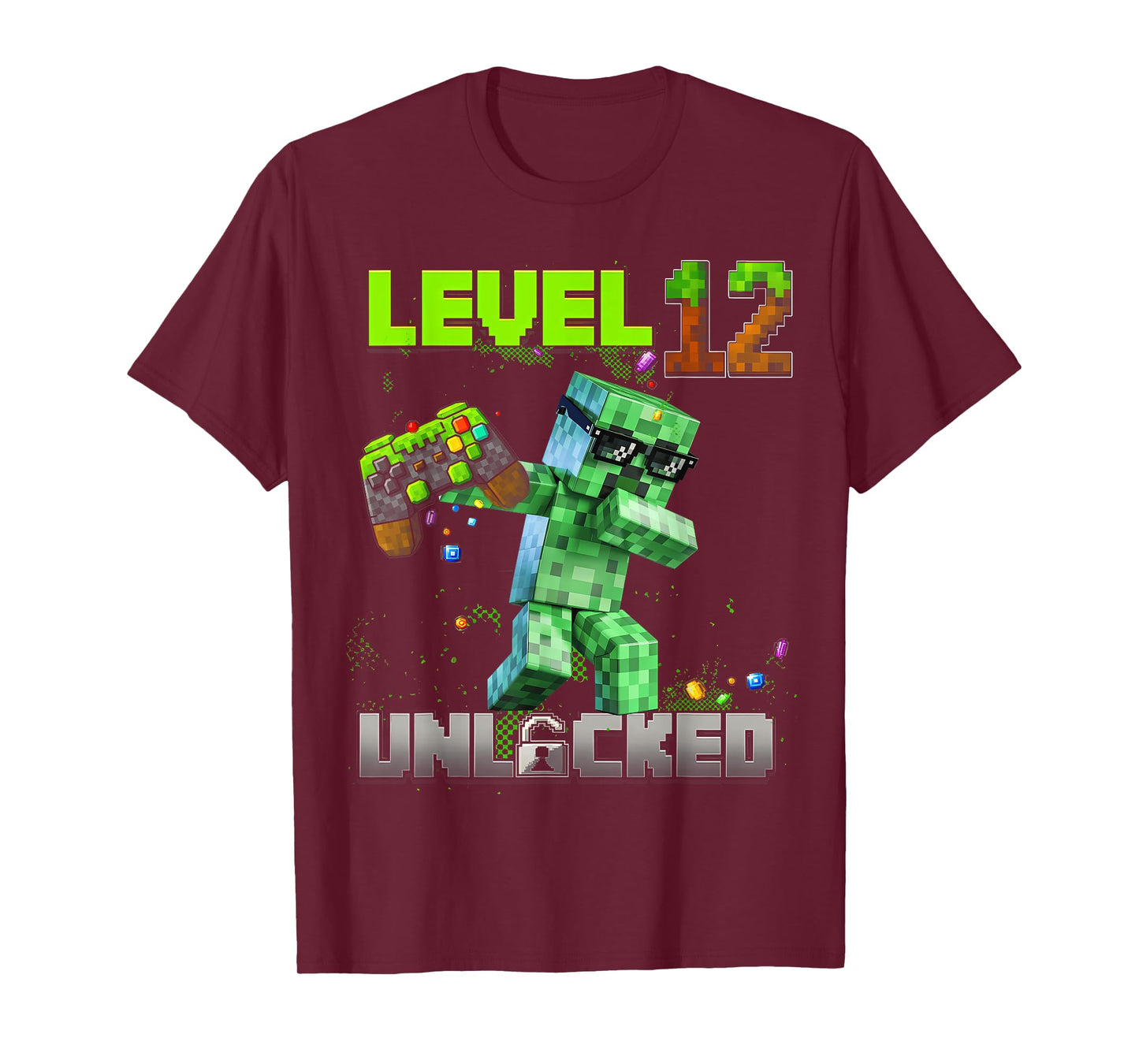 Level 12 Unlocked - Birthday Boy Pixel Gamer 12nd Birthday T-Shirt