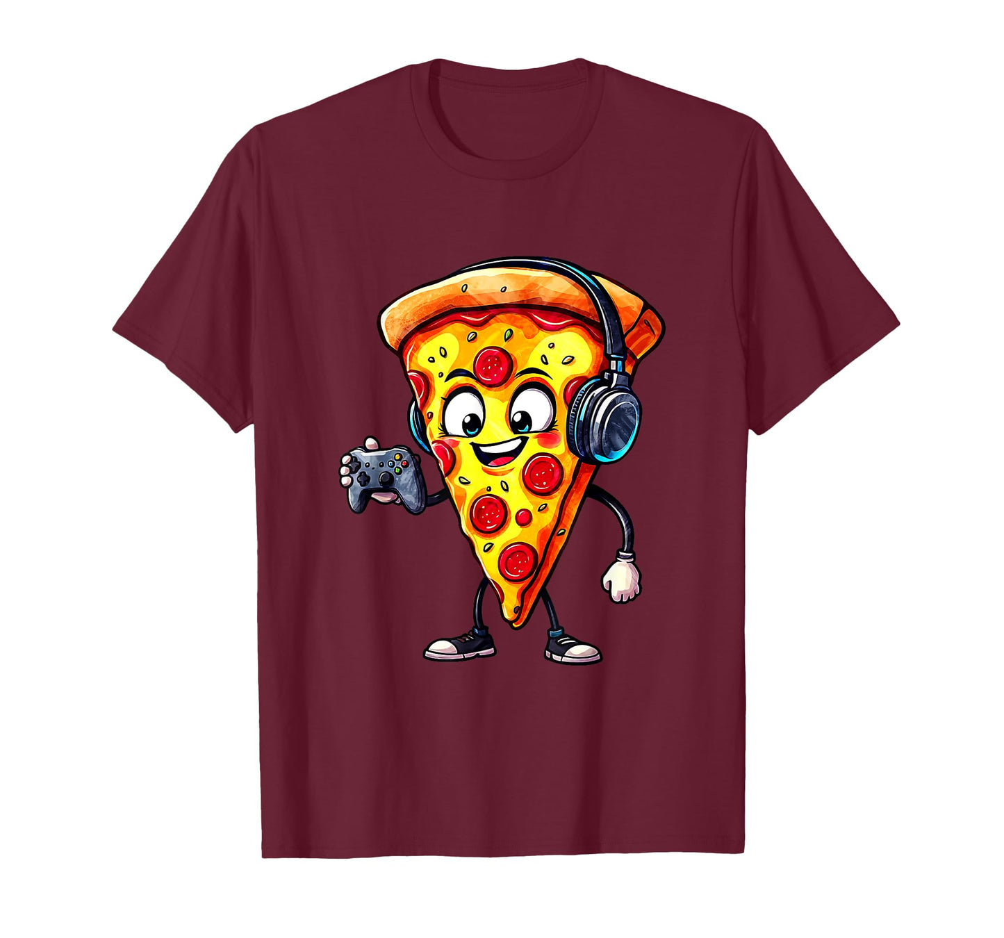Funny Gamer Pizza Food Video Gaming Men Boys Kids Youth Teen T-Shirt