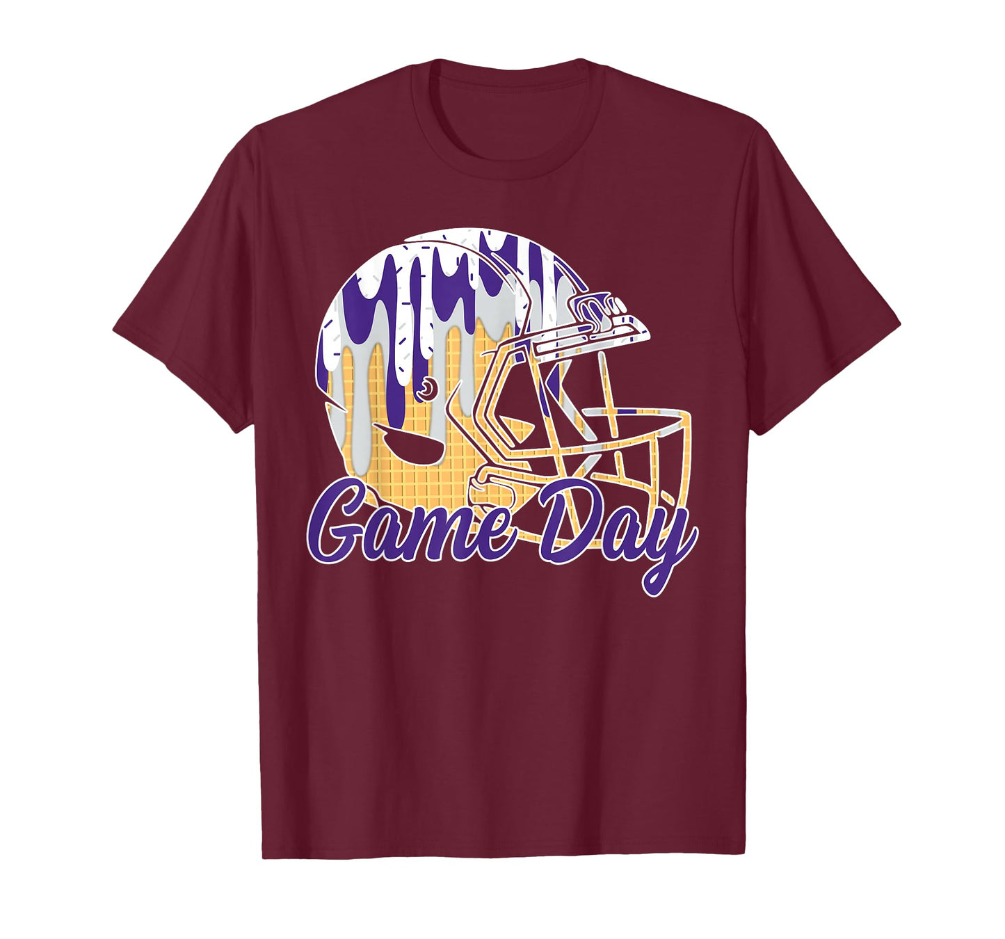 Football Drip Game Day Sports Football Mom Go Cheer Purple T-Shirt