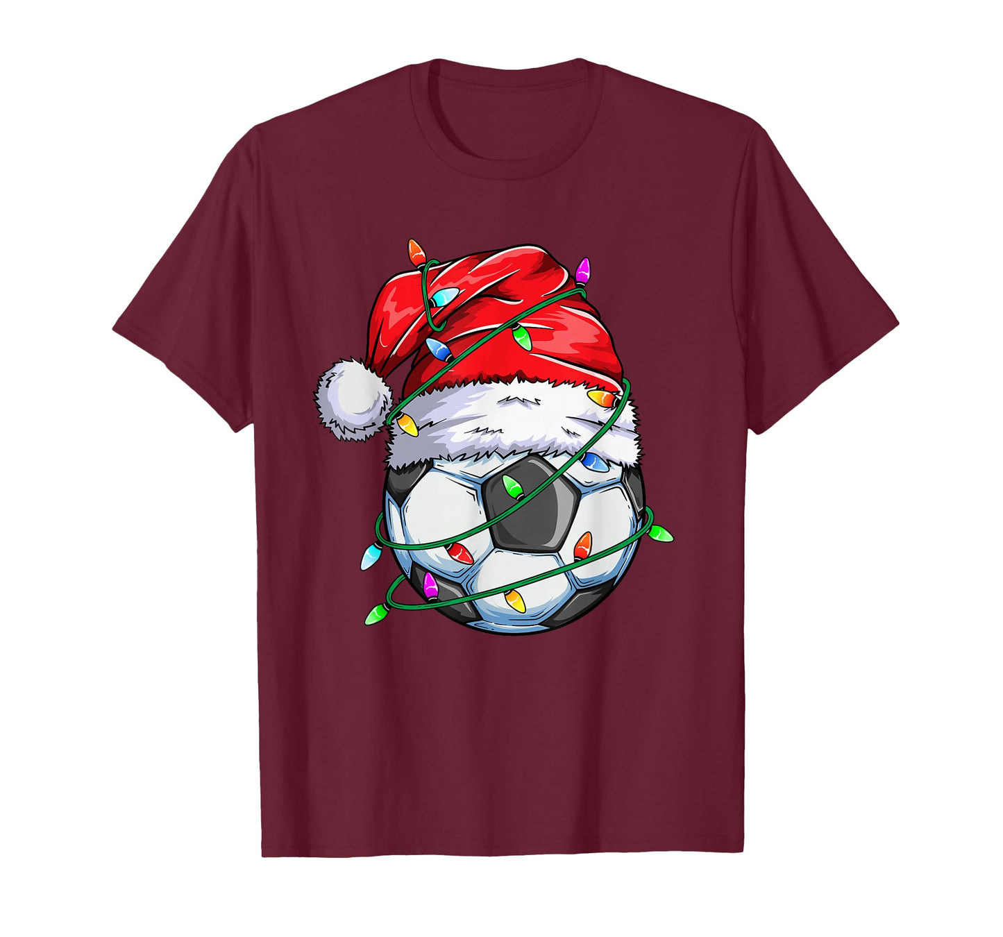 Santa Soccer Ball Sports Design- Christmas Soccer Player T-Shirt