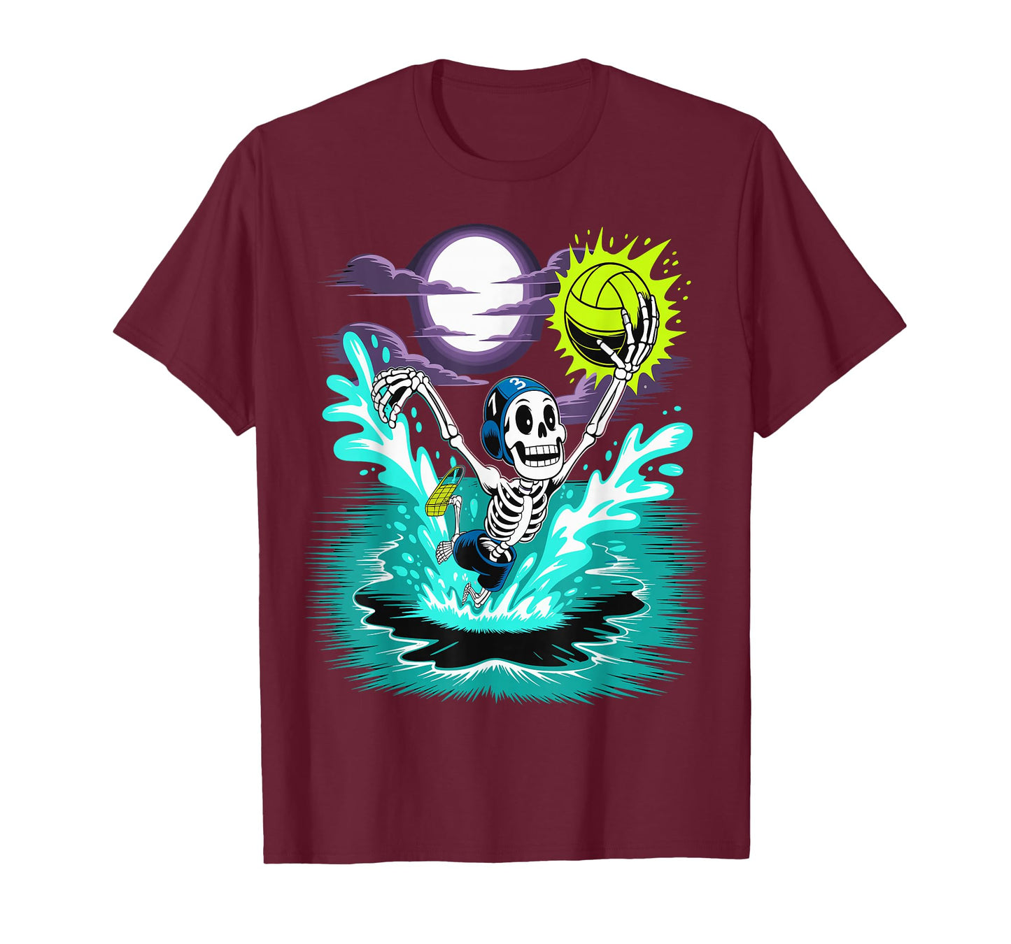 Funny Skeleton Water Polo Halloween Sports T-Shirt