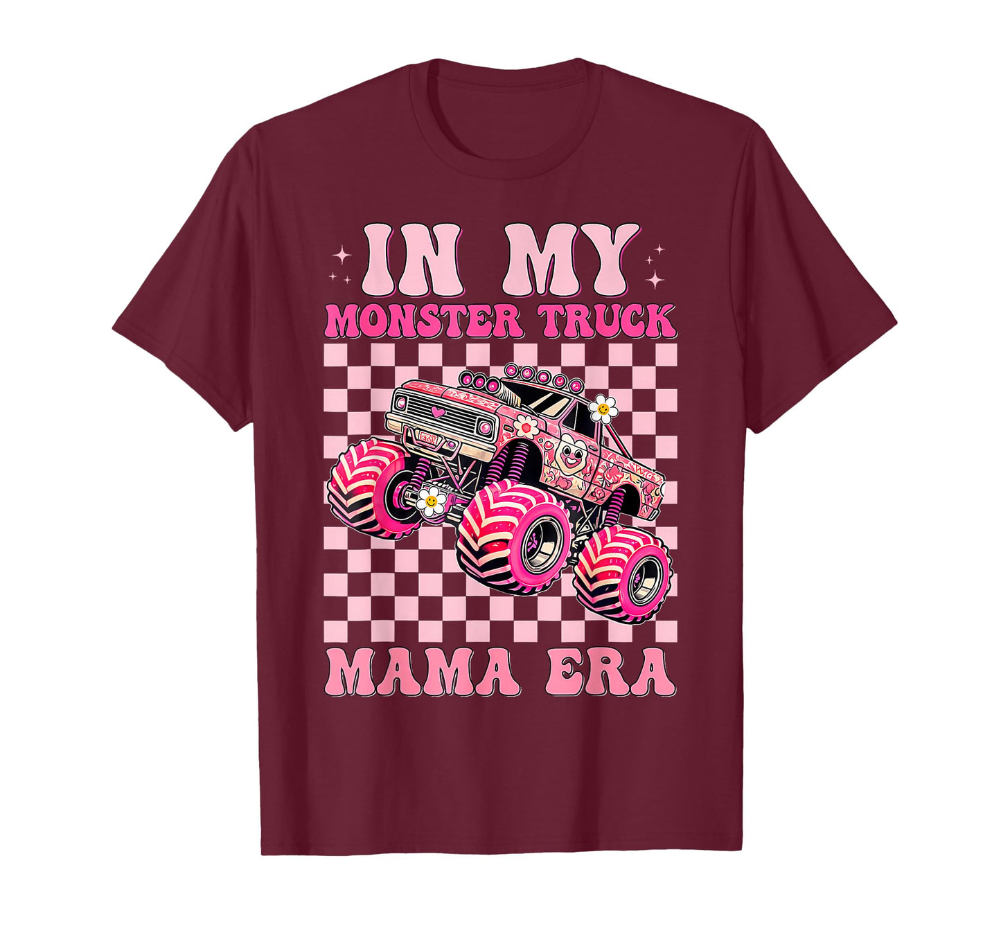Groovy In My Monster Truck Mama Era Women Girls Truck Lover T-Shirt