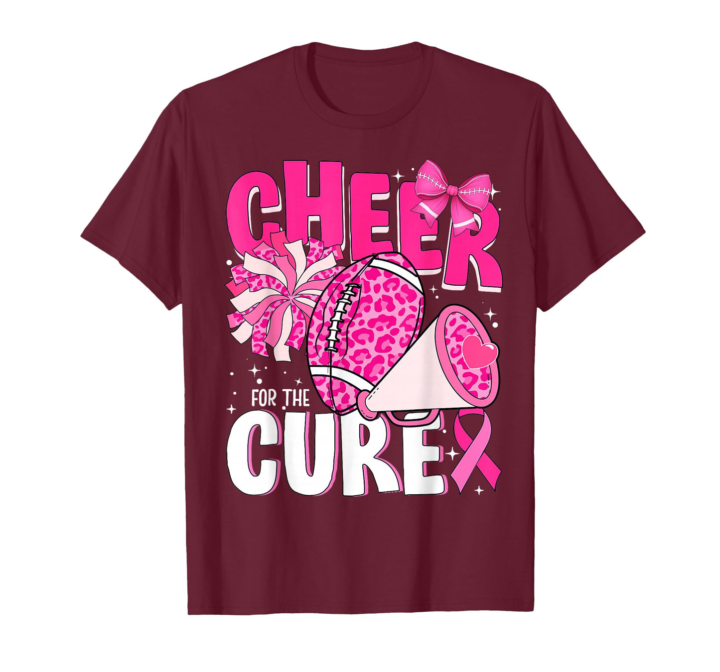 Cheer for The Cure Pink Ribbon Football Tee T-Shirt